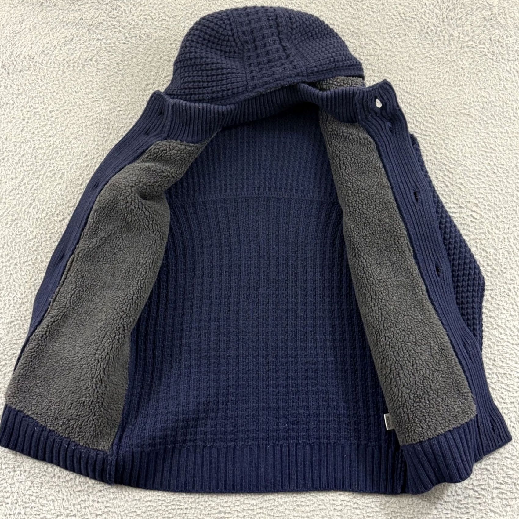 Vintage Emozioni Uomo Cardigan Sweater Mens Small Blue Hooded Button Nylon Wool Italy Size US S / EU 44-46 / 1 - 6 Thumbnail