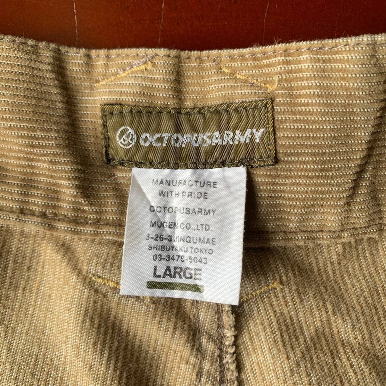 Japanese Brand Octopus Army Corduroy Double Knee Khakis Baggy Pants Size US 35 - 9 Thumbnail