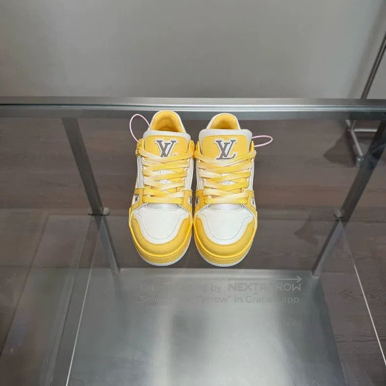 Louis Vuitton Louis Vuitton Trainer New White and Yellow shoes Size US 7 / IT 37 - 1 Thumbnail