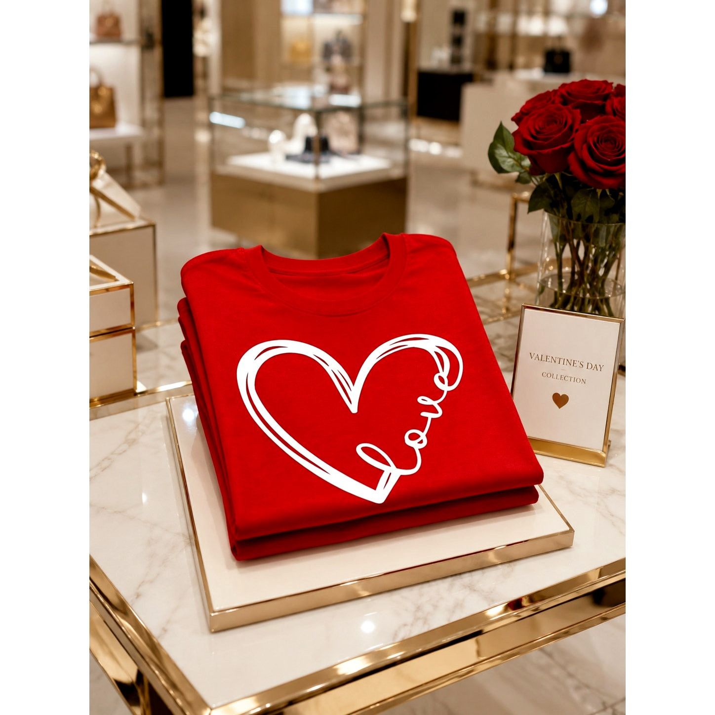 Other Red Love Heart Graphic T Shirt Valentines Day 100% Cotton 12 Size XL / US 12-14 / IT 48-50 - 1 Thumbnail
