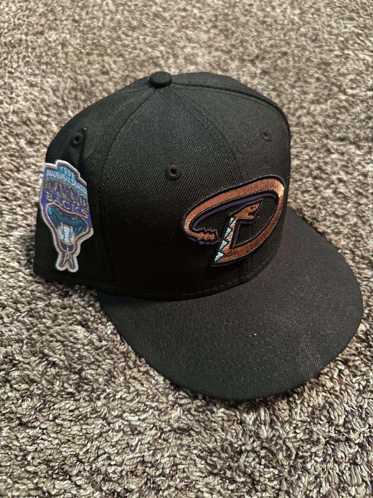 New Era 7 5/8 arizona diamondbacks Black pink bottom fitted hat Size ONE SIZE - 1 Thumbnail