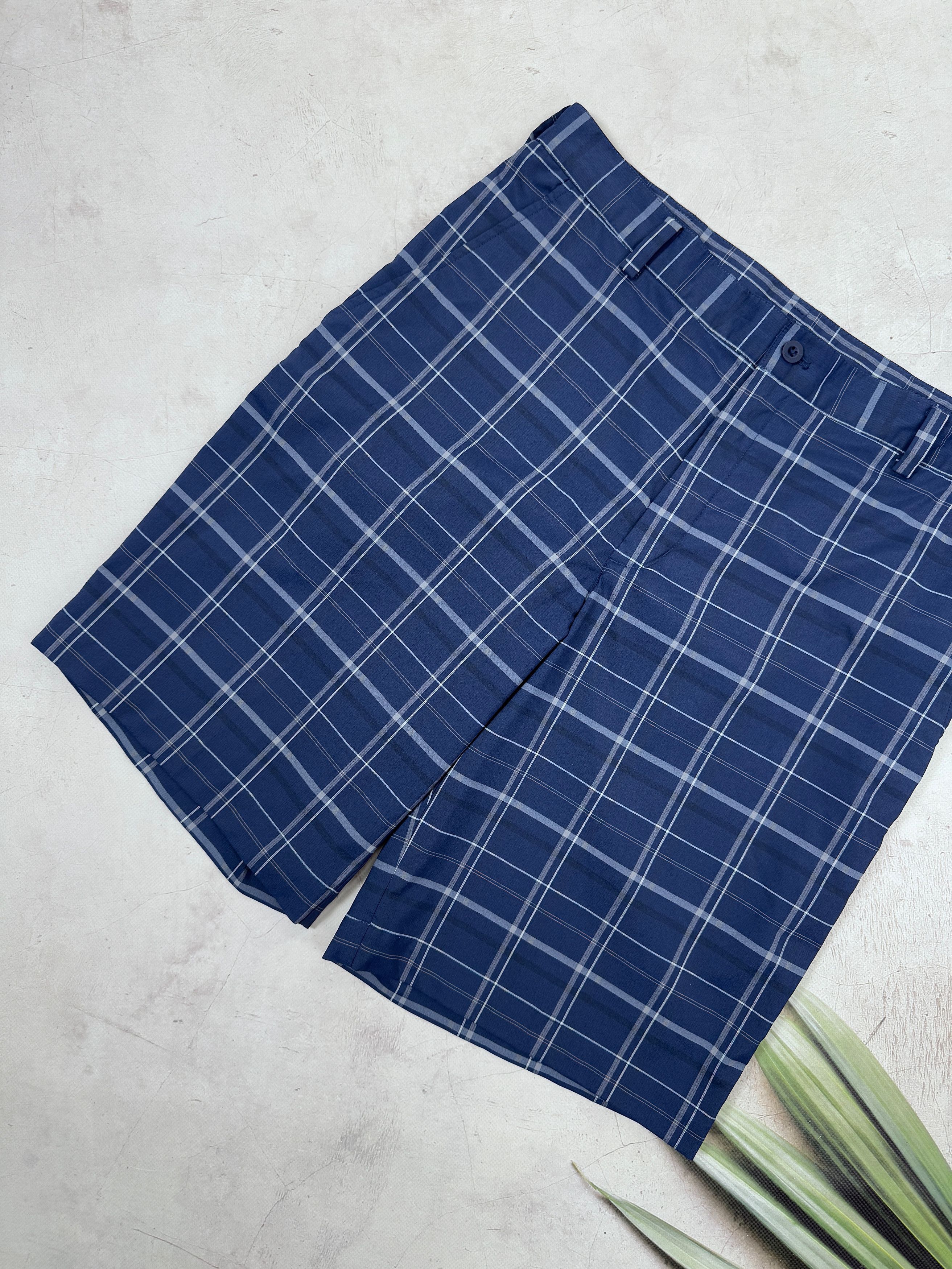 Nike × Vintage Nike Golf Shorts Swoosh Logo Navy Blue & Check Size US 34 / EU 50 - 5 Thumbnail