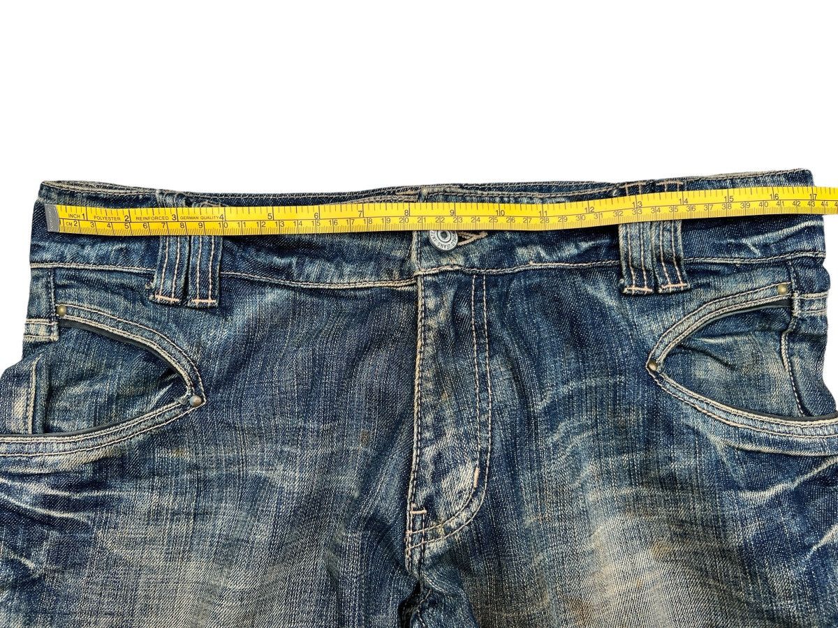 Michel Klein Michael Klein Distressed Faded Flare Denim Jeans 34x33 Size 34" / US 12 / IT 48 - 10 Thumbnail