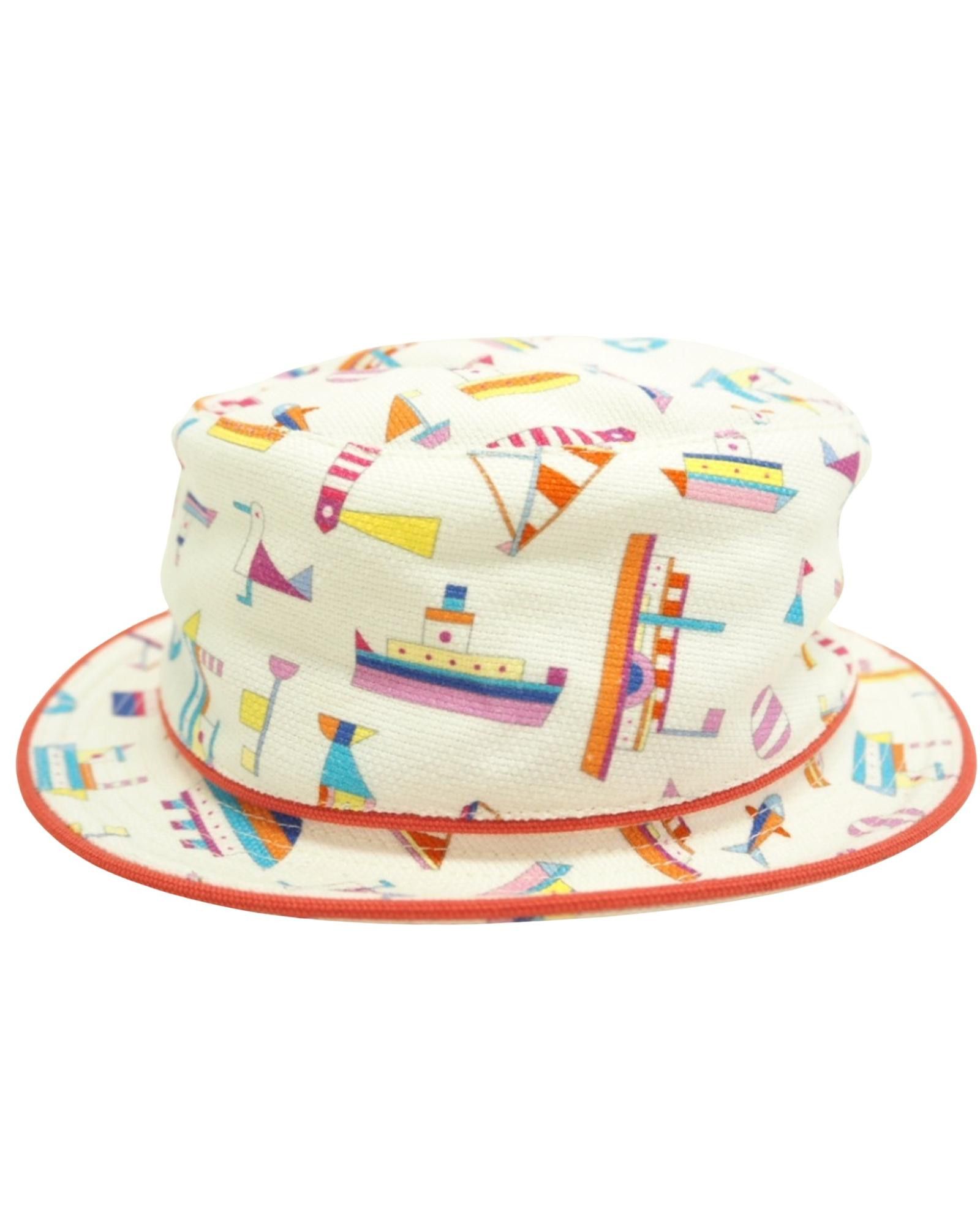 image of Hermes White Cotton Pith Hat For Outdoor Adventures, Women's