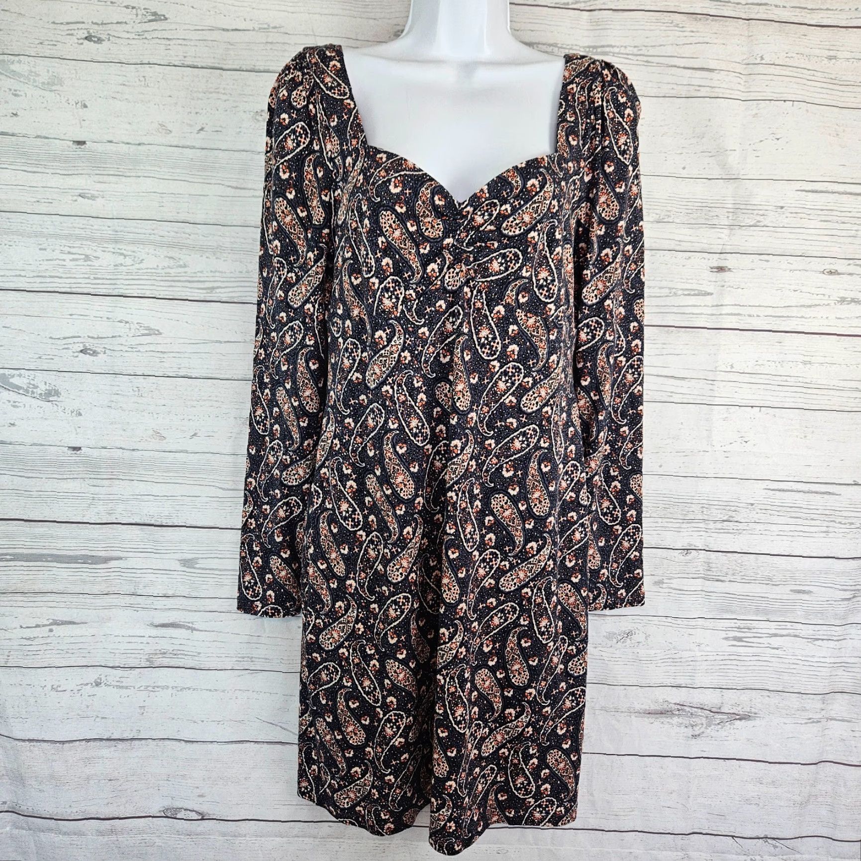 Boden Boden Womens Sweetheart Jersey Mini Dress Sz 8 Blue Paisley Long Sleeve Size M / US 6-8 / IT 42-44 - 2 Thumbnail