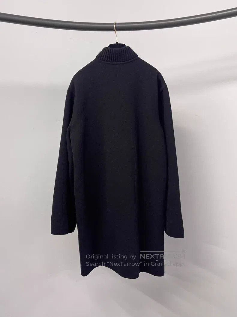 Hermes Hermes Black Double-Faced Long Wool Coat with One Side Bla Size XXS / US 00 / IT 34 - 2 Thumbnail