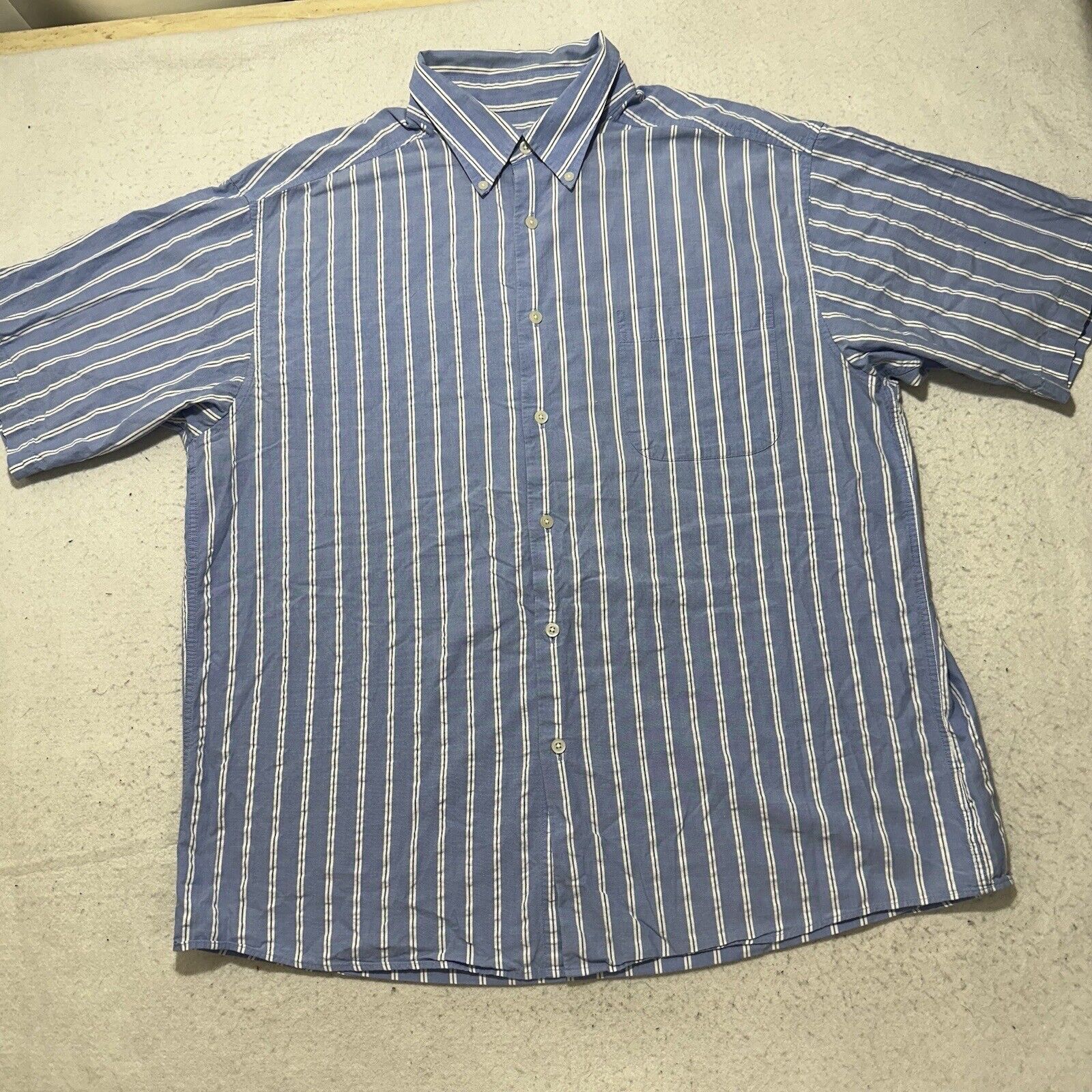 Other Talbots XL Button Down Shirt Light Blue White Striped Cotton Size US XL / EU 56 / 4 - 1 Thumbnail