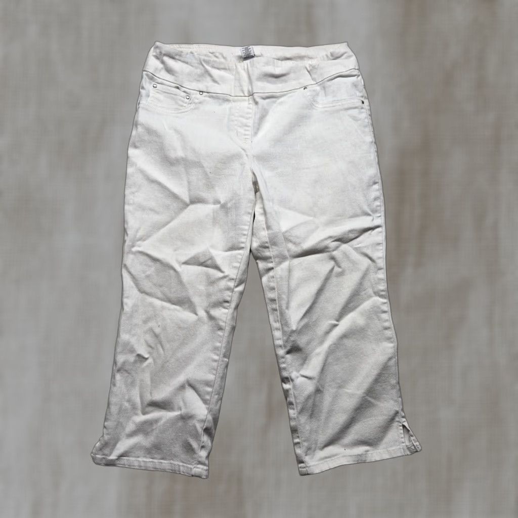 Vintage Ruby Rd. Favorites Solid White Pants Stretch Waist Adult Women's Size 8 Pants Metallic? No. Size 30" / US 8 / IT 44 - 1 Thumbnail