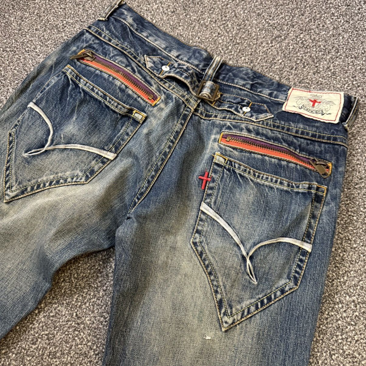Affliction 🔥🇯🇵 Japanese Distressed Genoese Multi Pocket Denim Size US 34 / EU 50 - 8 Thumbnail