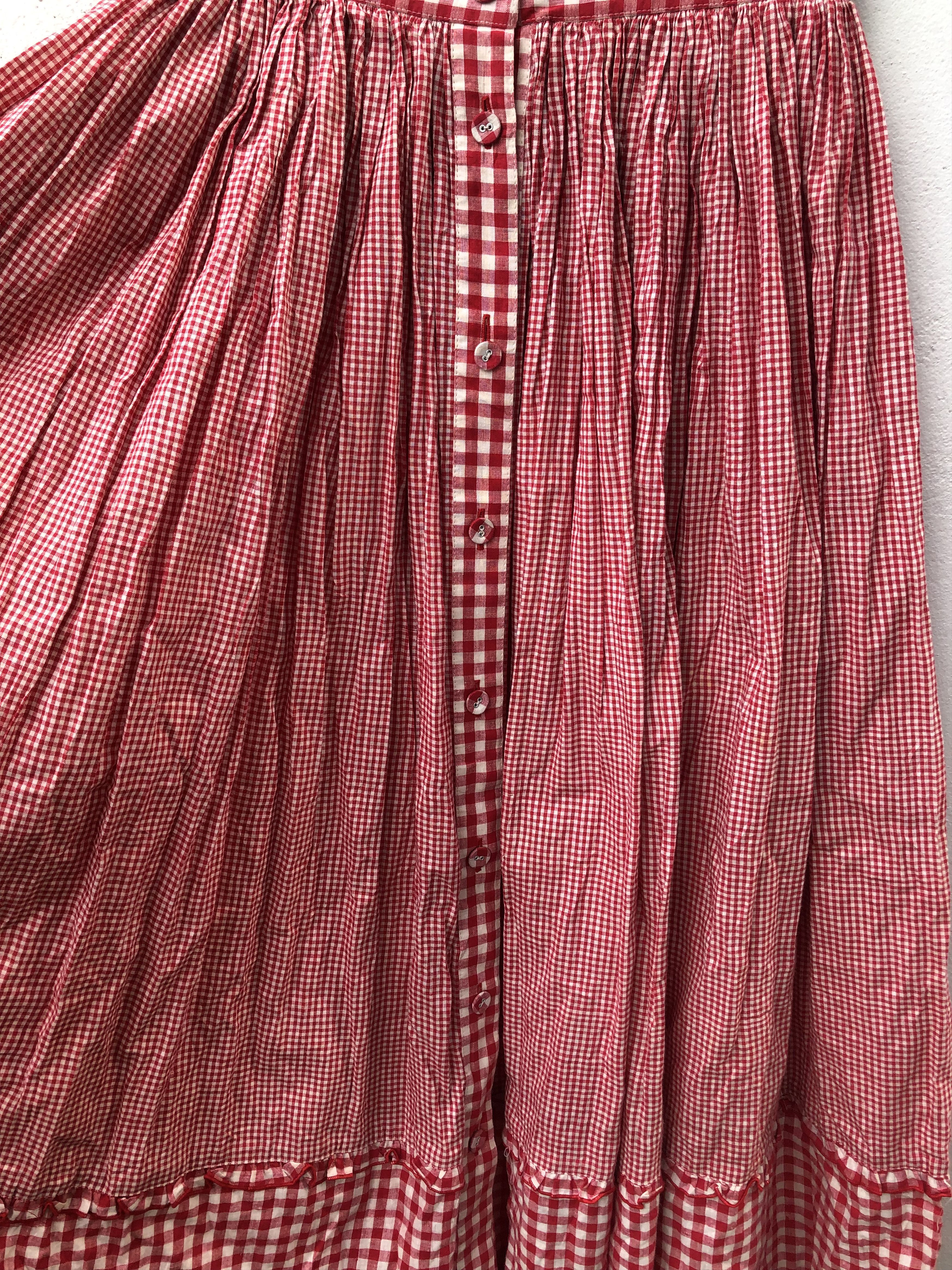 Japanese Brand Vintage 80s Atsuki onishi Gingham skirt Size 26" / US 2 / IT 38 - 9 Thumbnail