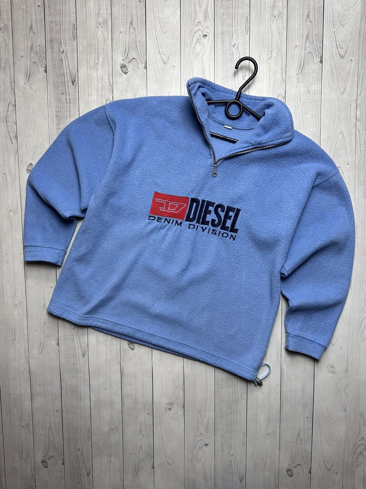 Diesel × Vintage Vintage diesel big logo fleece hoodie size M blue logo Size US M / EU 48-50 / 2 - 1 Thumbnail