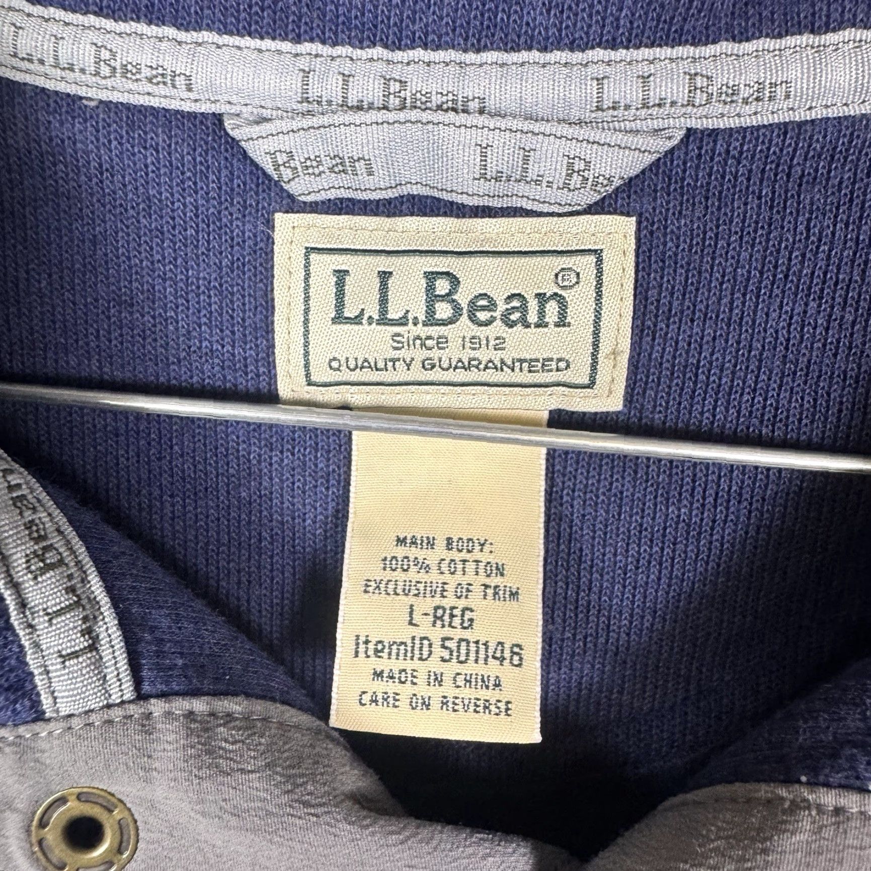 Vintage VINTAGE L.L. Bean Jacket Mens L Reg 501146 Snap-T Knit Softshell Trim Gorpcore Blue Size US L / EU 52-54 / 3 - 6 Thumbnail