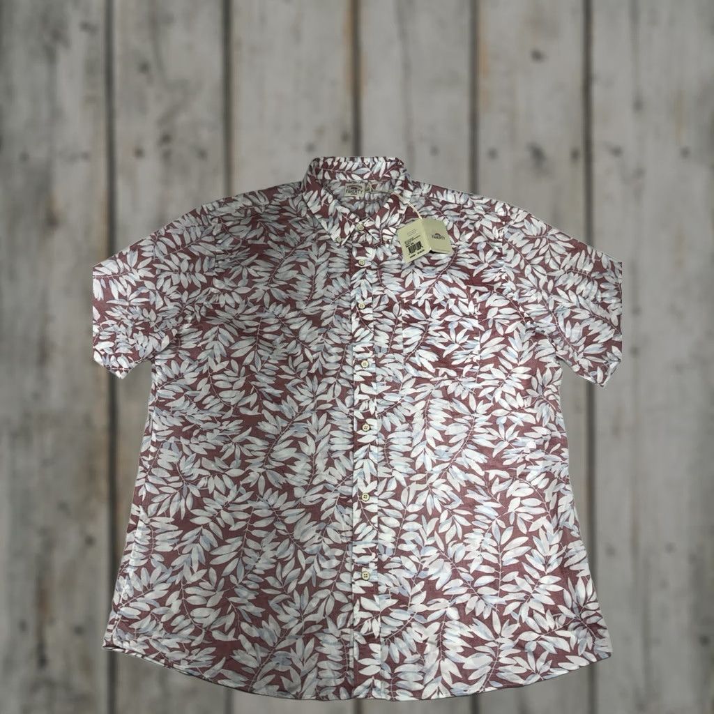 Faherty Faherty Playa Shirt Hawaiian Floral Botanical White Red Cotton Button Down XXL Size US XXL / EU 58 / 5 - 1 Thumbnail