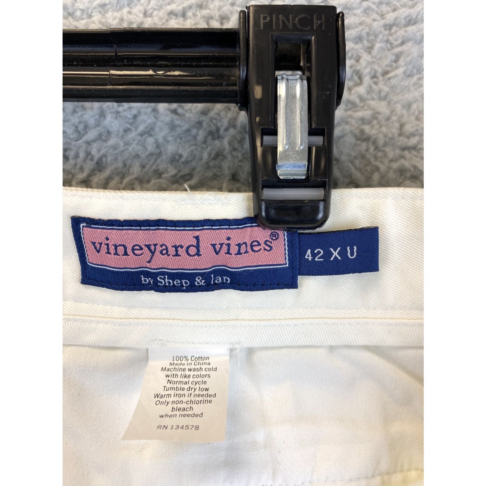 Vineyard Vines VINEYARD VINES Men's Casual Pants Seersucker 42 White Unhemmed Regular Fit Size US 42 / EU 58 - 5 Thumbnail