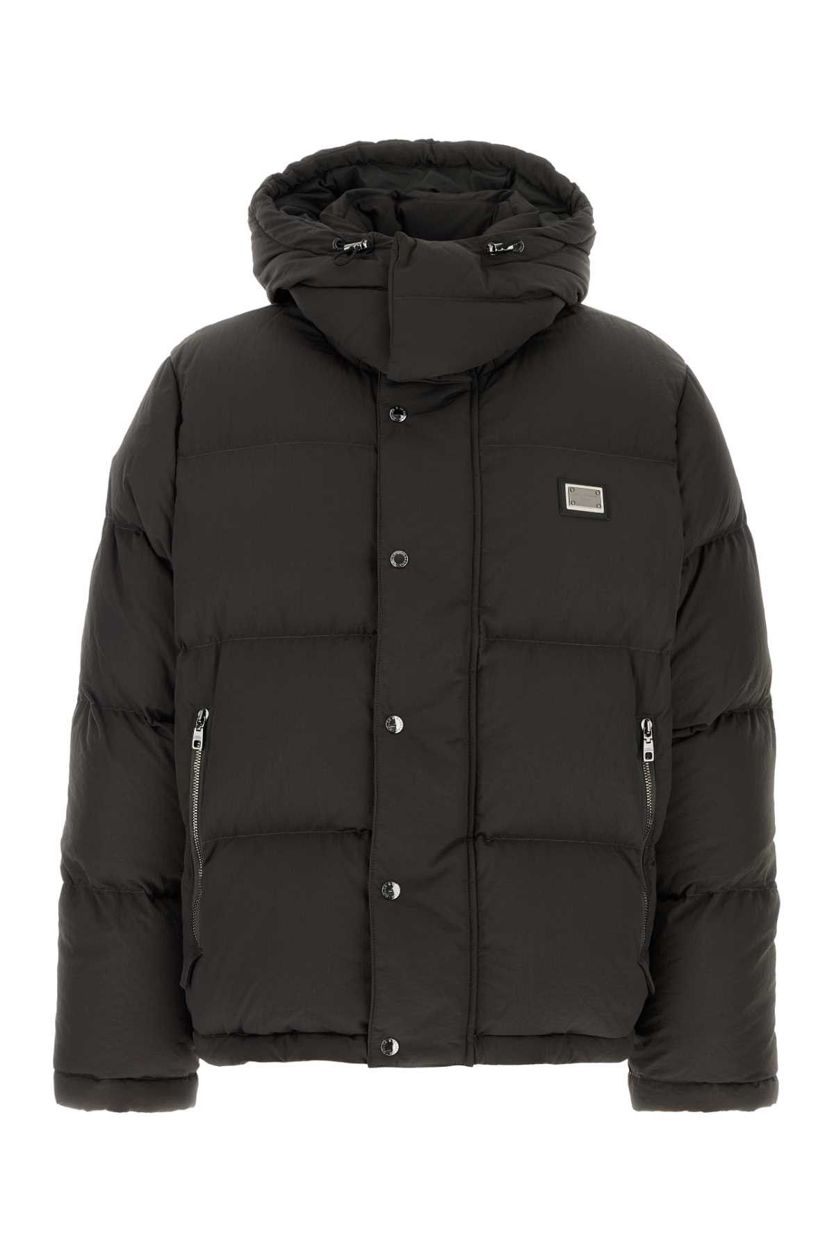 Slate Nylon Blend Down Jacket