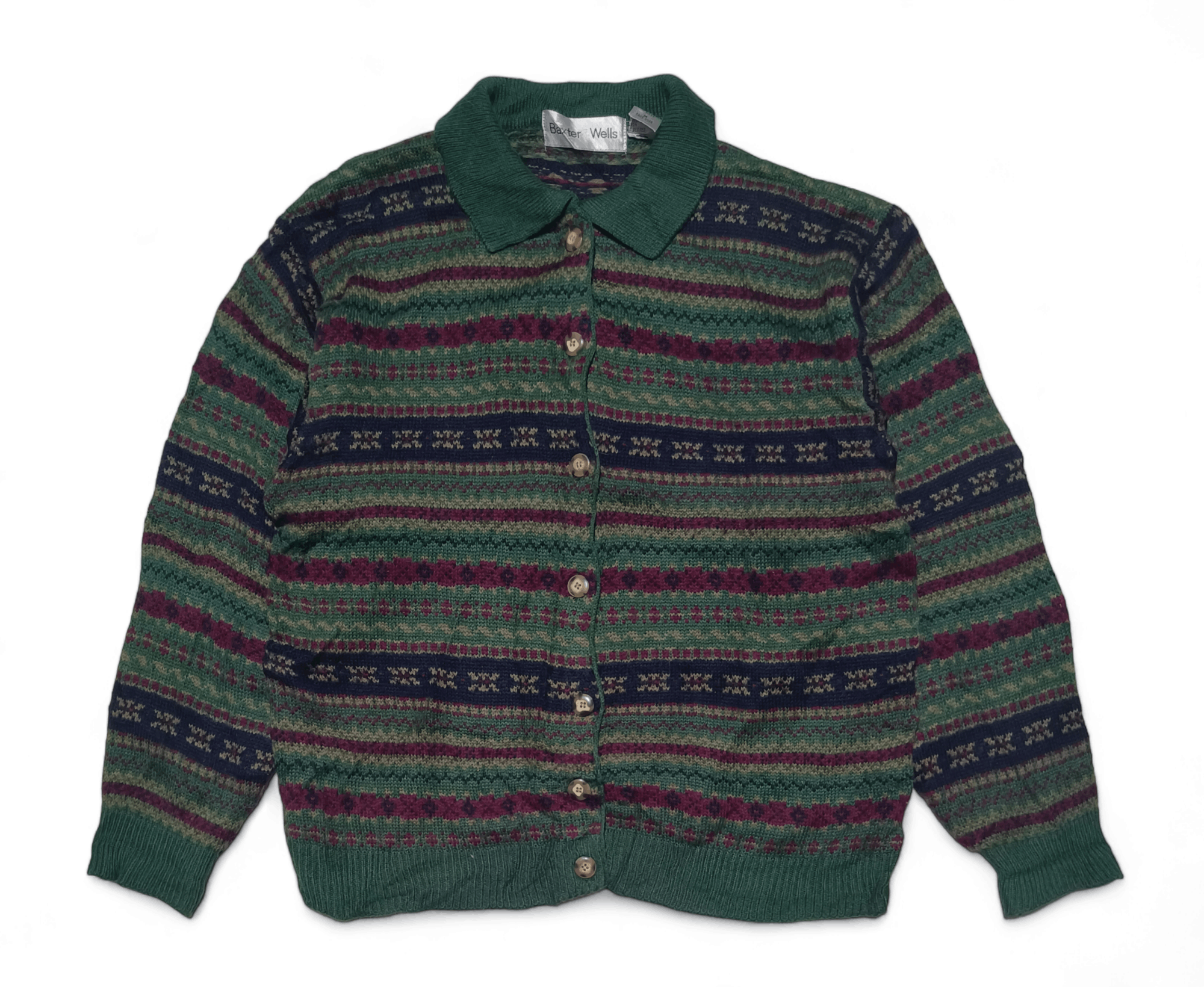 Other Vintage 80s BAXTER & WELLS Ethnic Motifs Knit Sweater Size US M / EU 48-50 / 2 - 2 Thumbnail