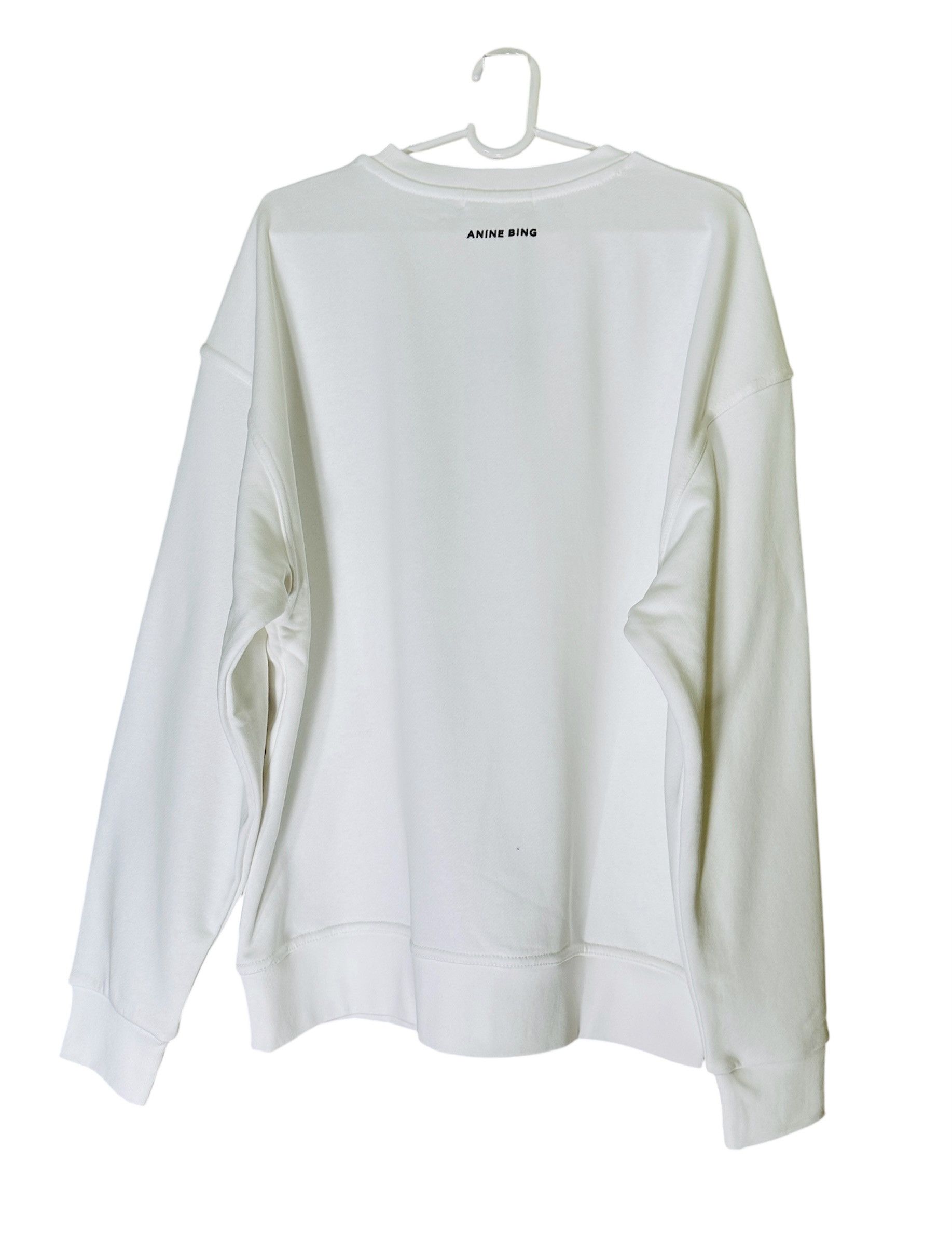 Anine Bing White Logo Sweatshirt Size L / US 10 / IT 46 - 4 Thumbnail