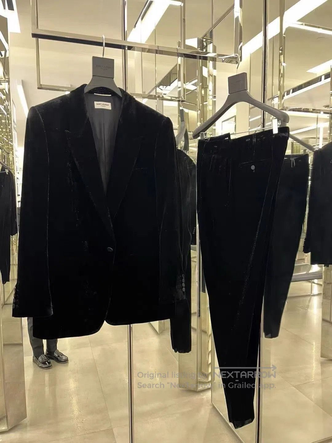 Saint Laurent Paris Black Velvet Blazer & Pants Set. Size US M / EU 48-50 / 2 - 1 Thumbnail