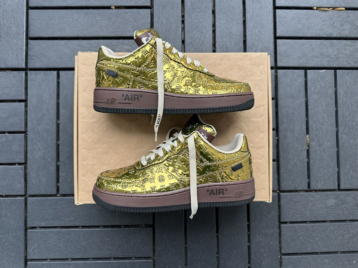 Louis Vuitton Louis Vuitton Nike Air Force 1 Low Gold Size US 6 / EU 39 - 1 Thumbnail