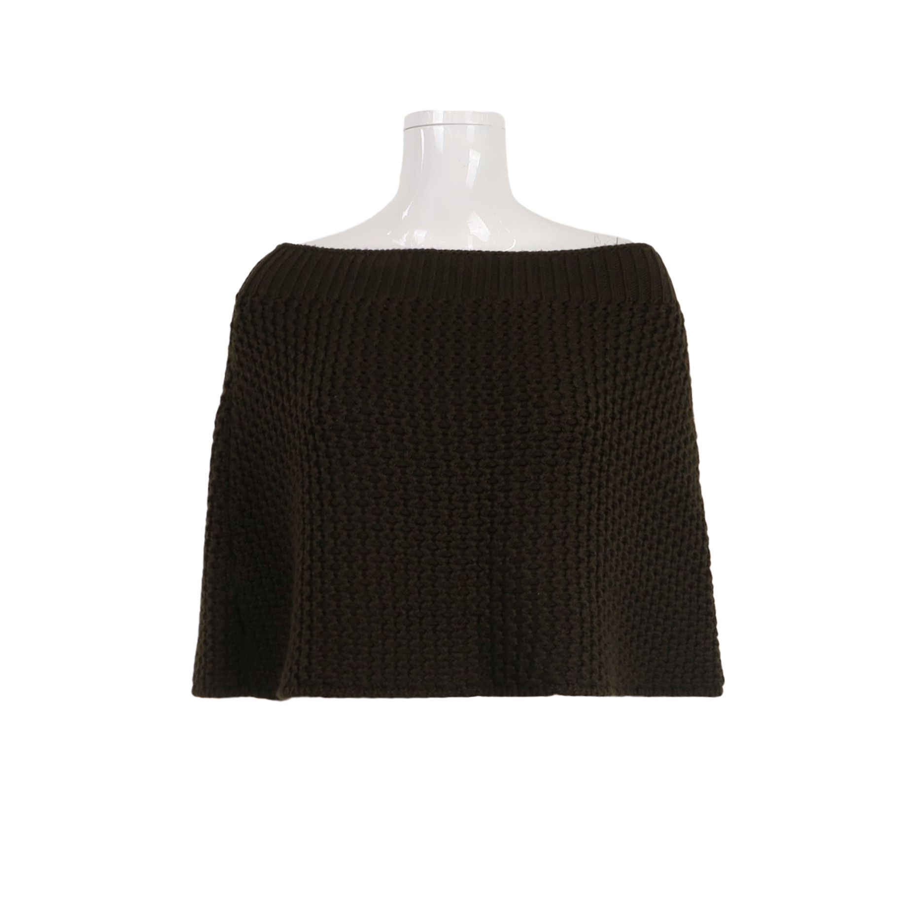 Prada Prada Wool Woven Poncho in Deep Brown 0089 Size L / US 10 / IT 46 - 1 Thumbnail
