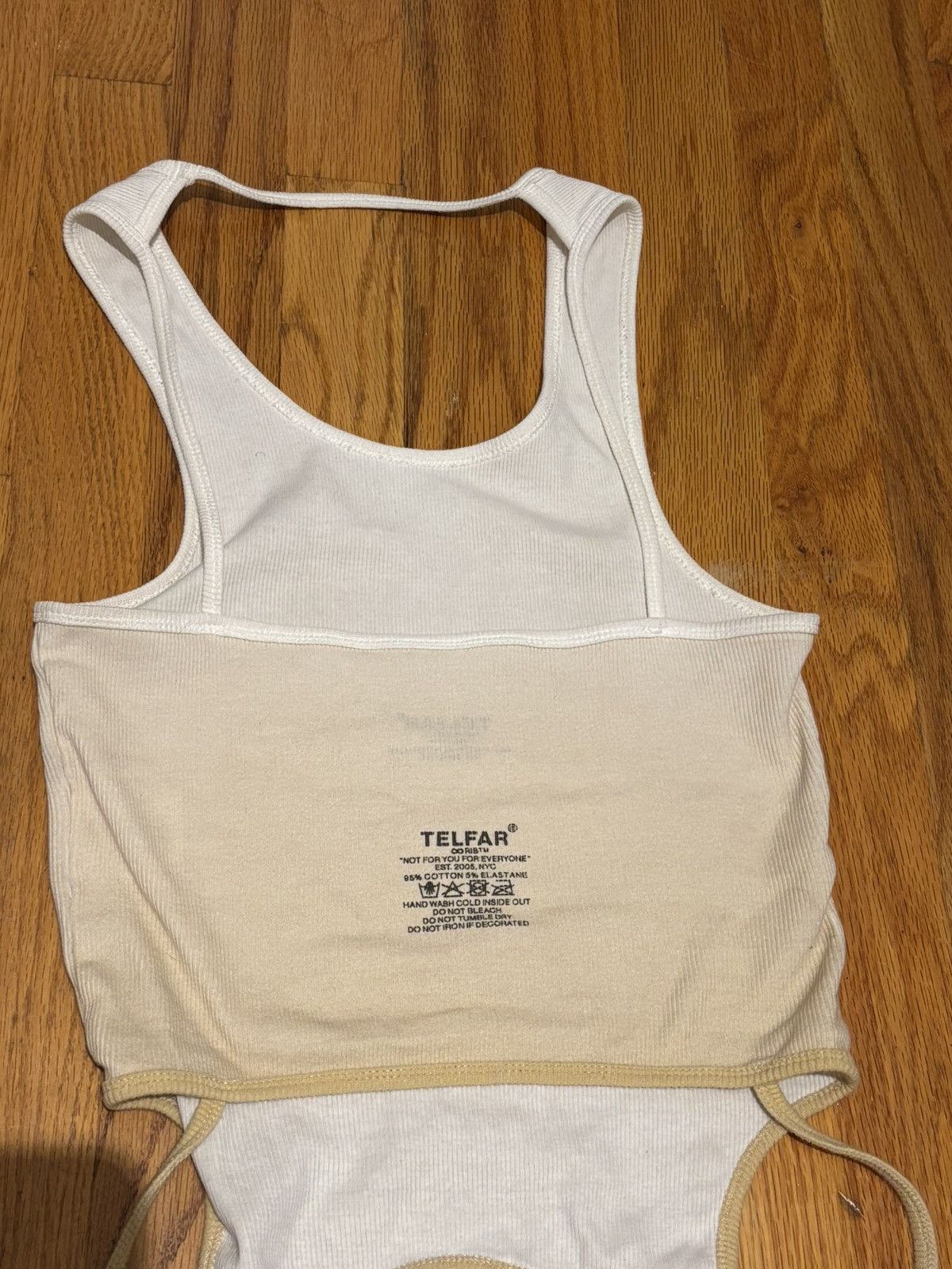 Telfar TELFAR UNISEX white/cream ombre infinity halter tank top Size XS / US 0-2 / IT 36-38 - 6 Thumbnail
