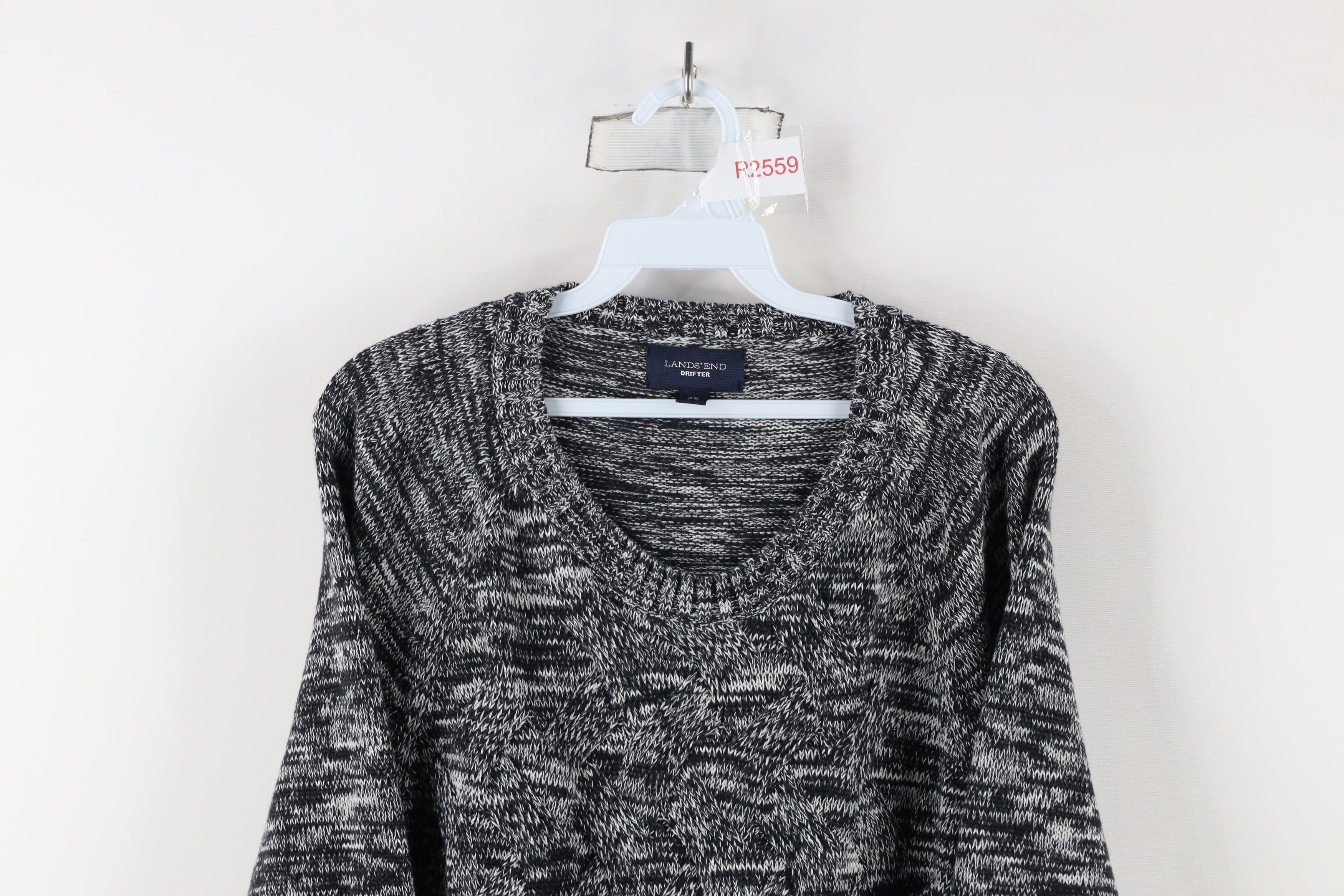 Lands' End × Vintage Vintage Lands End Drifter Weave Knit Sweater Heather Black Size XXL / US 16-18 / IT 52-54 - 2 Thumbnail