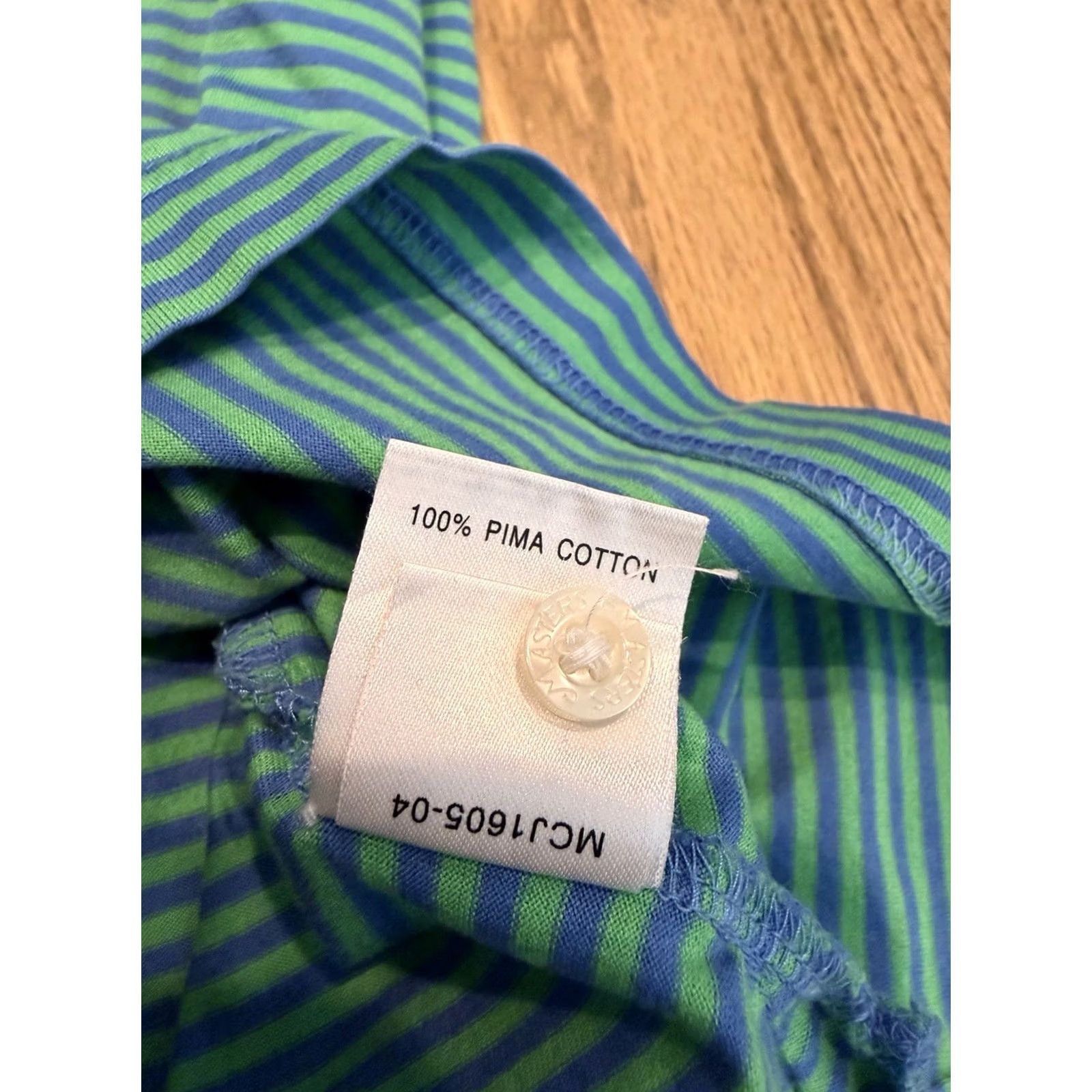 Vintage Masters Augusta National Golf Club Collection Polo Shirt Mens Large Green Blue Stripe Size US L / EU 52-54 / 3 - 7 Thumbnail