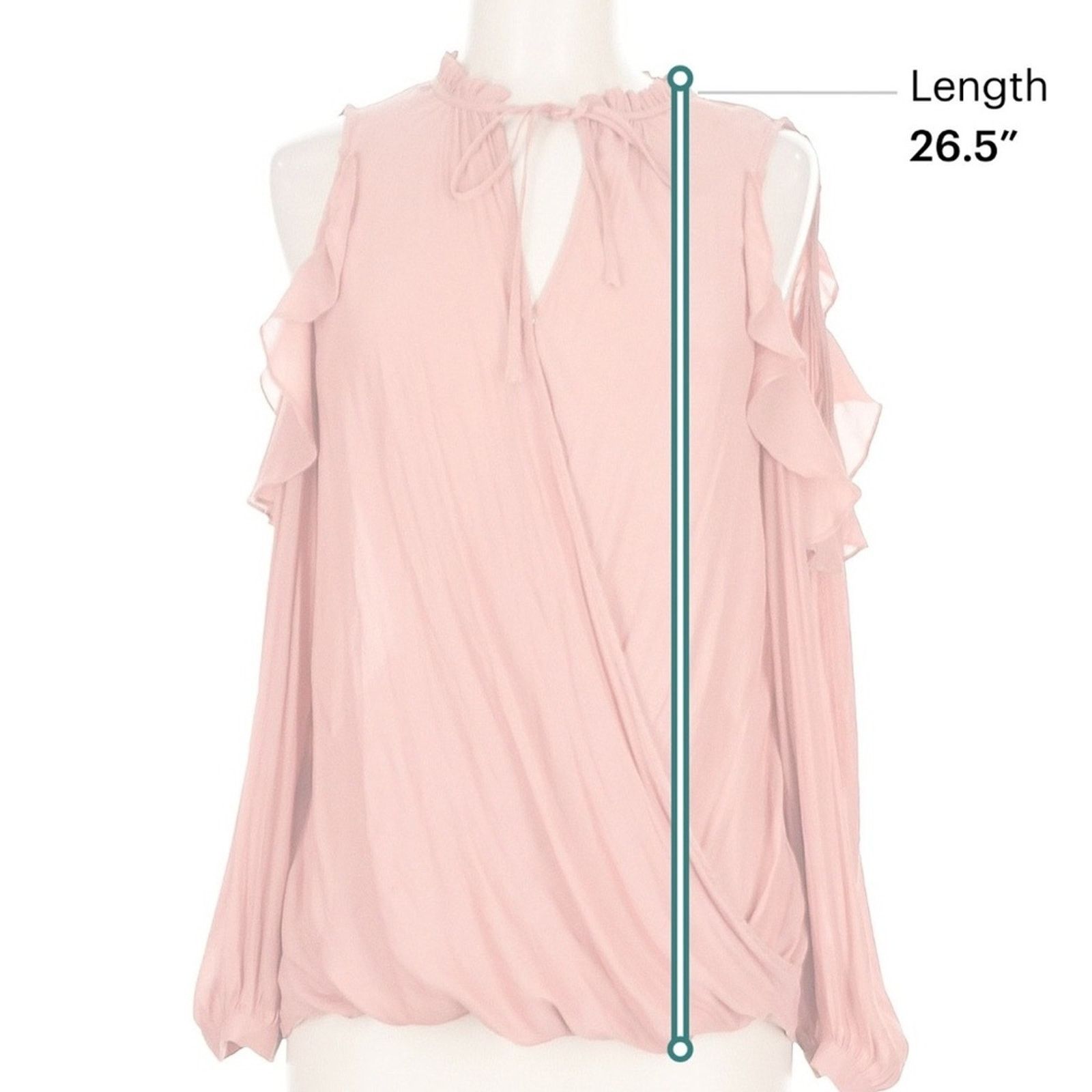 Anthropologie Maeve Blush Pink Ruffled Blouse Size M / US 6-8 / IT 42-44 - 4 Thumbnail