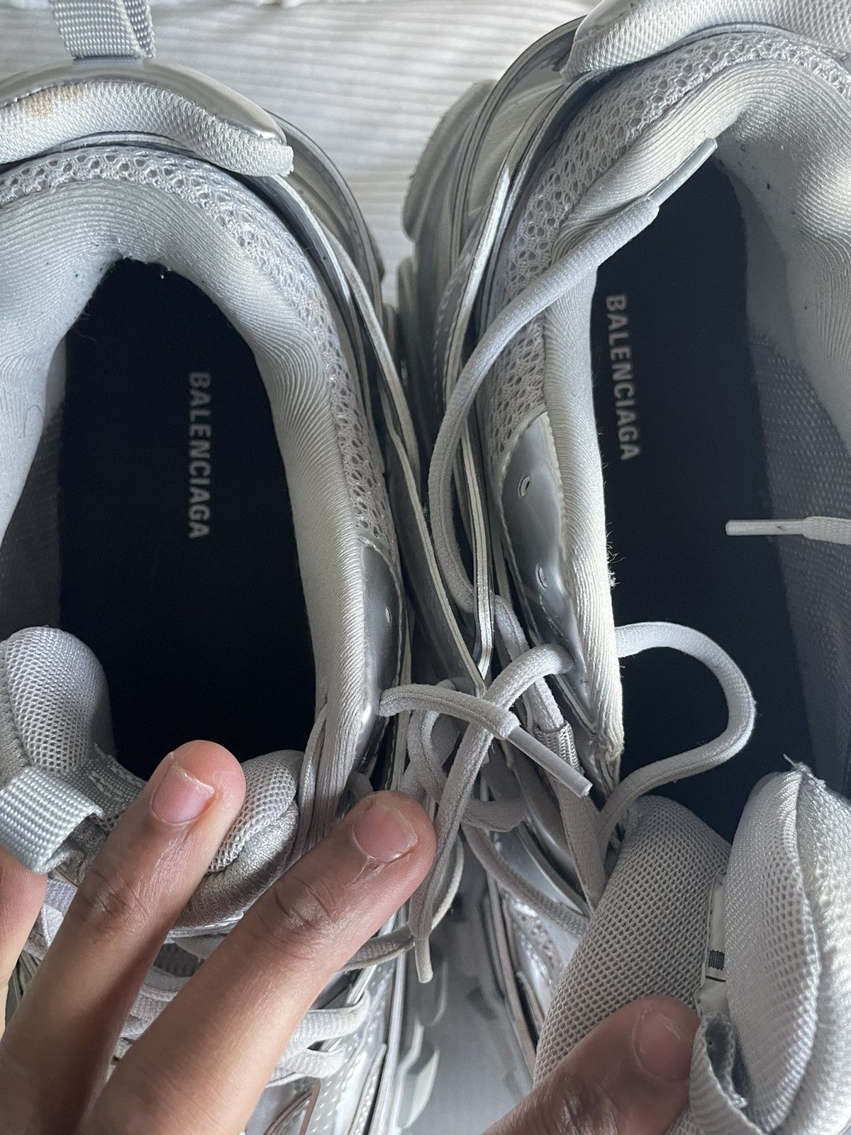 Balenciaga Balenciaga silver track sneakers Size US 10 / EU 43 - 3 Thumbnail