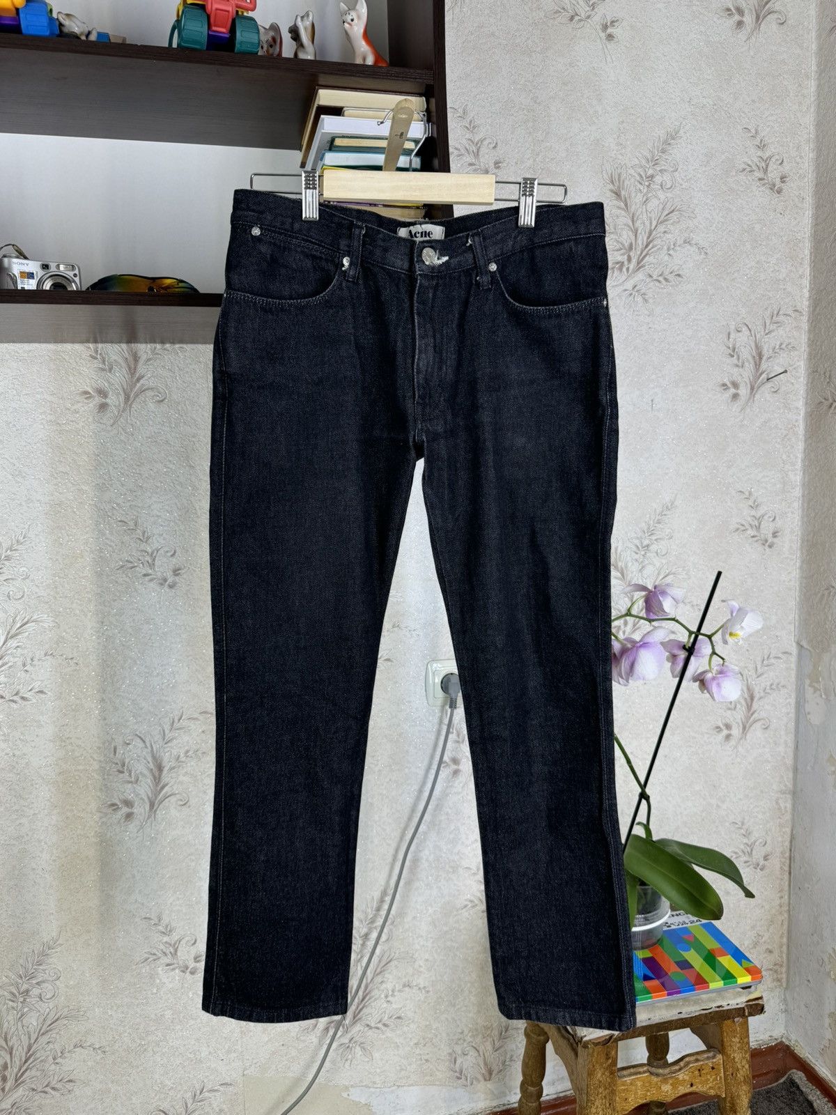 Acne Studios × Designer Acne Studious Denim Jeans Max B Mens Black Luxury Designer Size US 27 - 6 Thumbnail