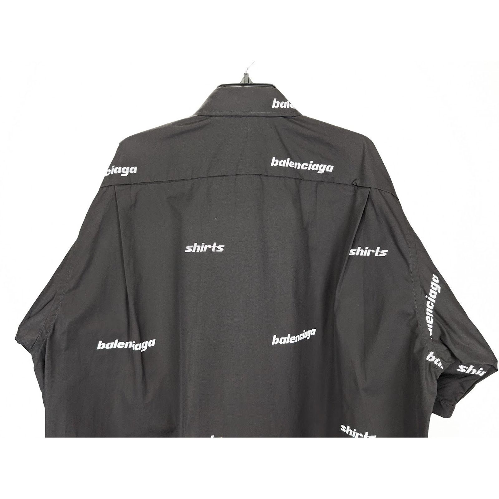 Balenciaga o1rshd1 Shirt Allover Poplin in Black/White Size US S / EU 44-46 / 1 - 11 Thumbnail