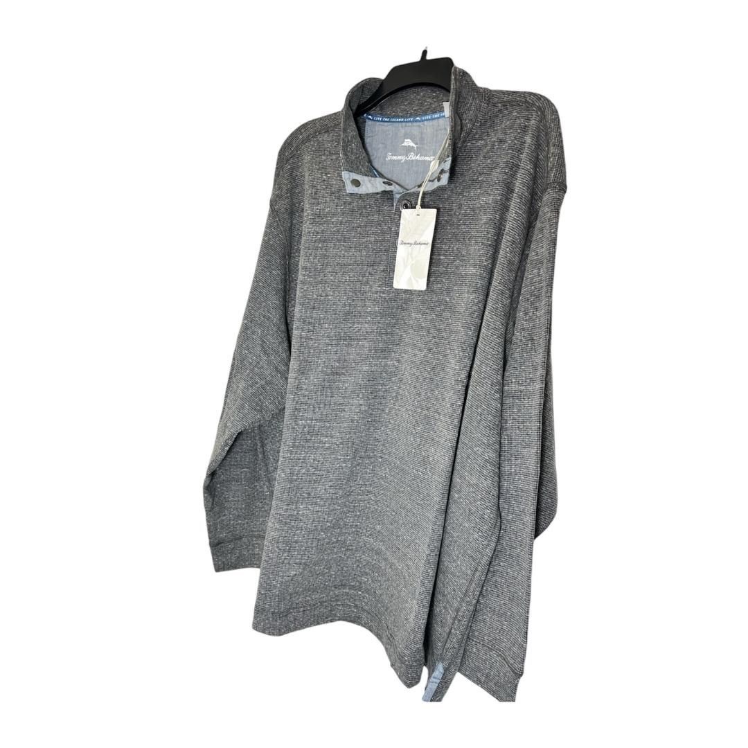 Tommy Bahama Tommy Bahama Mens Grey Big And Tall Half Snap Mock Neck Swea Size US XL / EU 56 / 4 - 4 Thumbnail