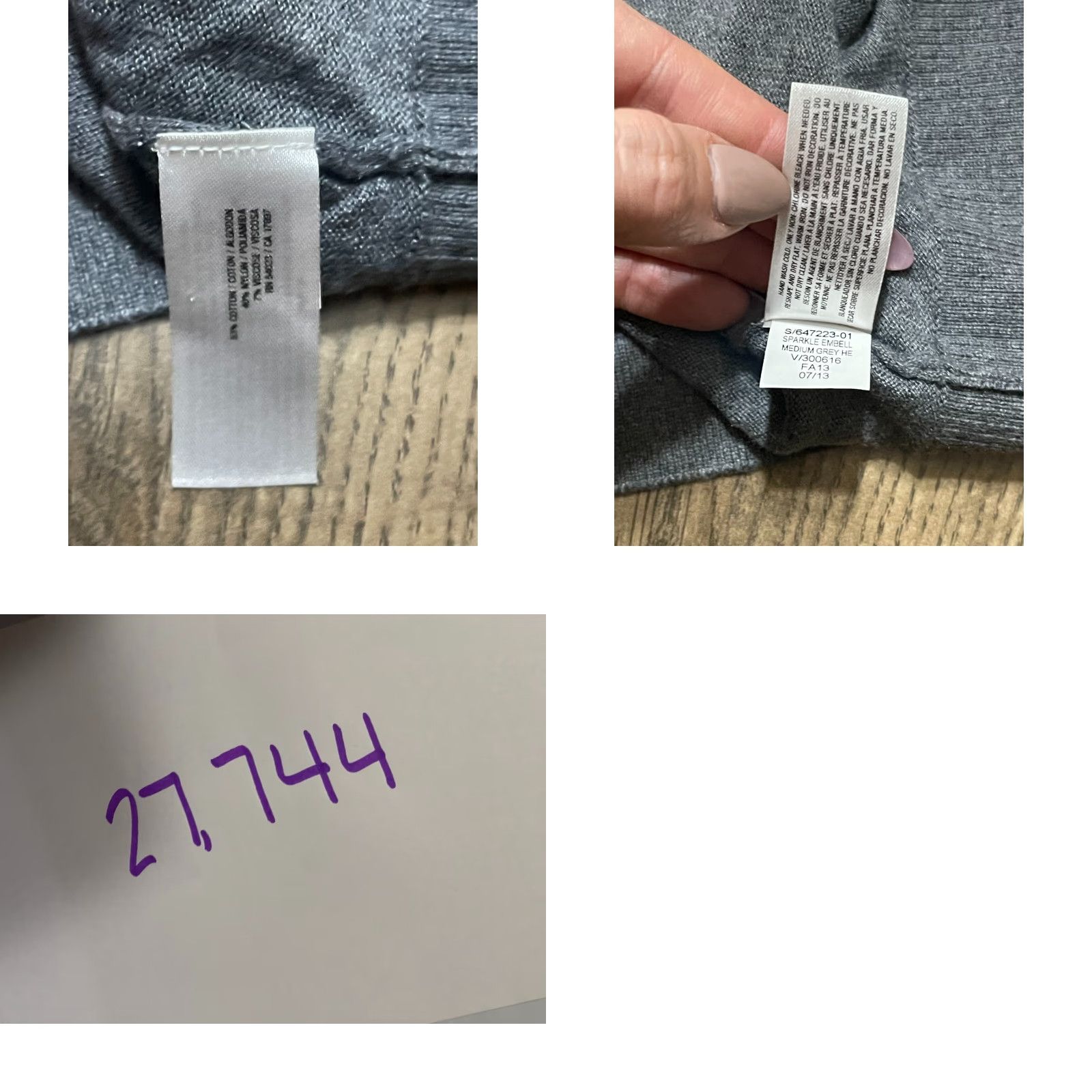 Old Navy Old Navy Cardigan Sweater, Women's XL, Gray, V-neck, Sequin, Casual Wear, Regular Fit, Long Sleeve, Fall Spring Summer, Womens Size XL / US 12-14 / IT 48-50 - 8 Thumbnail