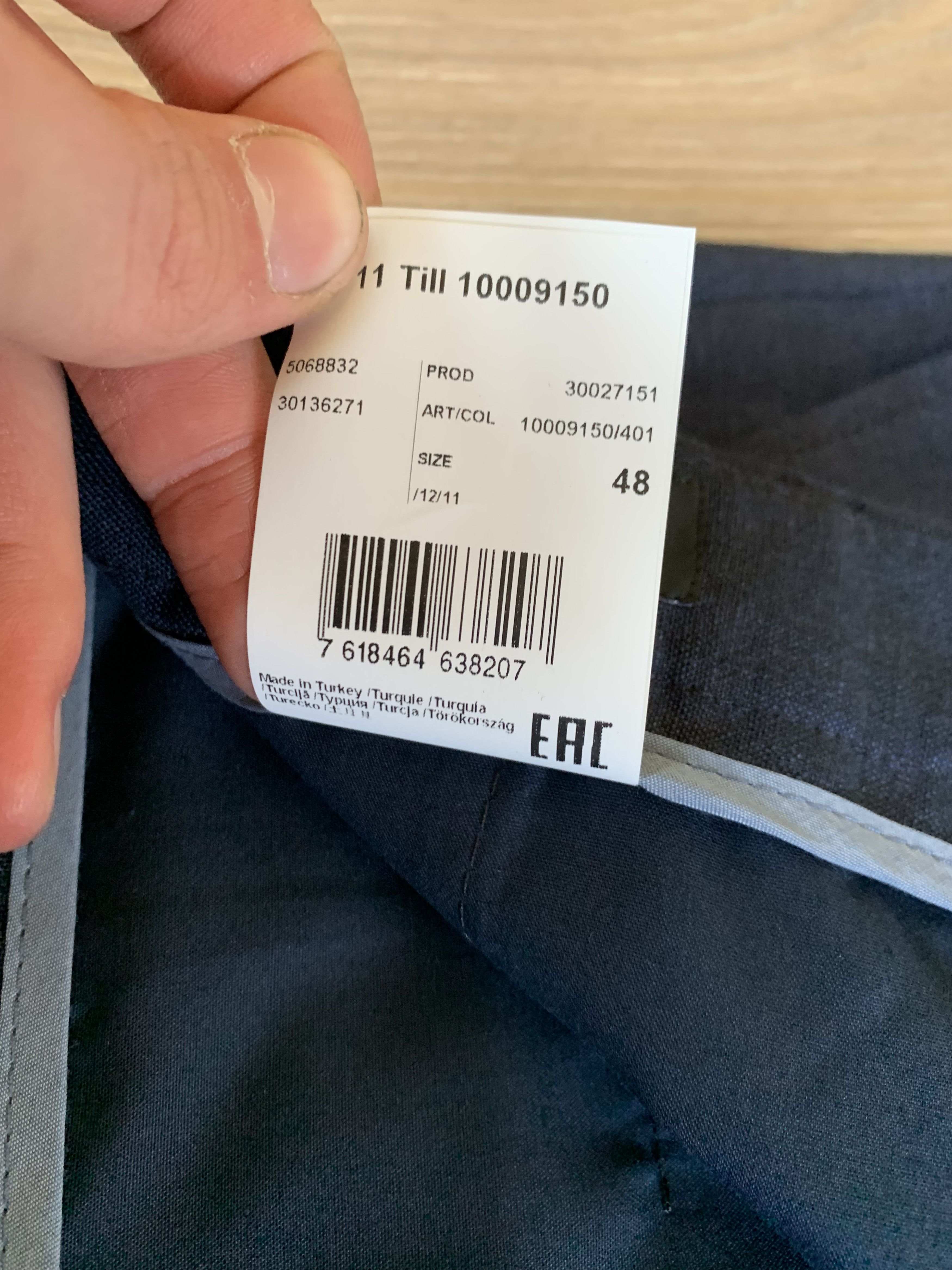 Designer × Strellson Strellson Till Linen Blue Suit Trousers Size 48L - 7 Thumbnail