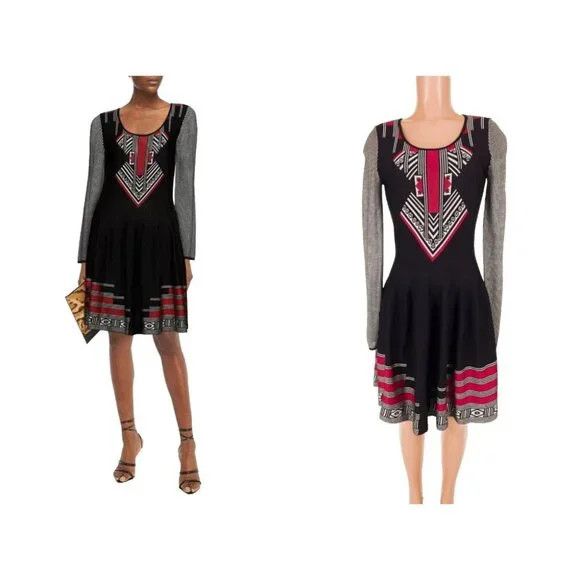 Etro Etro Jacquard Knit Dress Size 44 US 6 Black Multi $925 Size M / US 6-8 / IT 42-44 - 10 Thumbnail