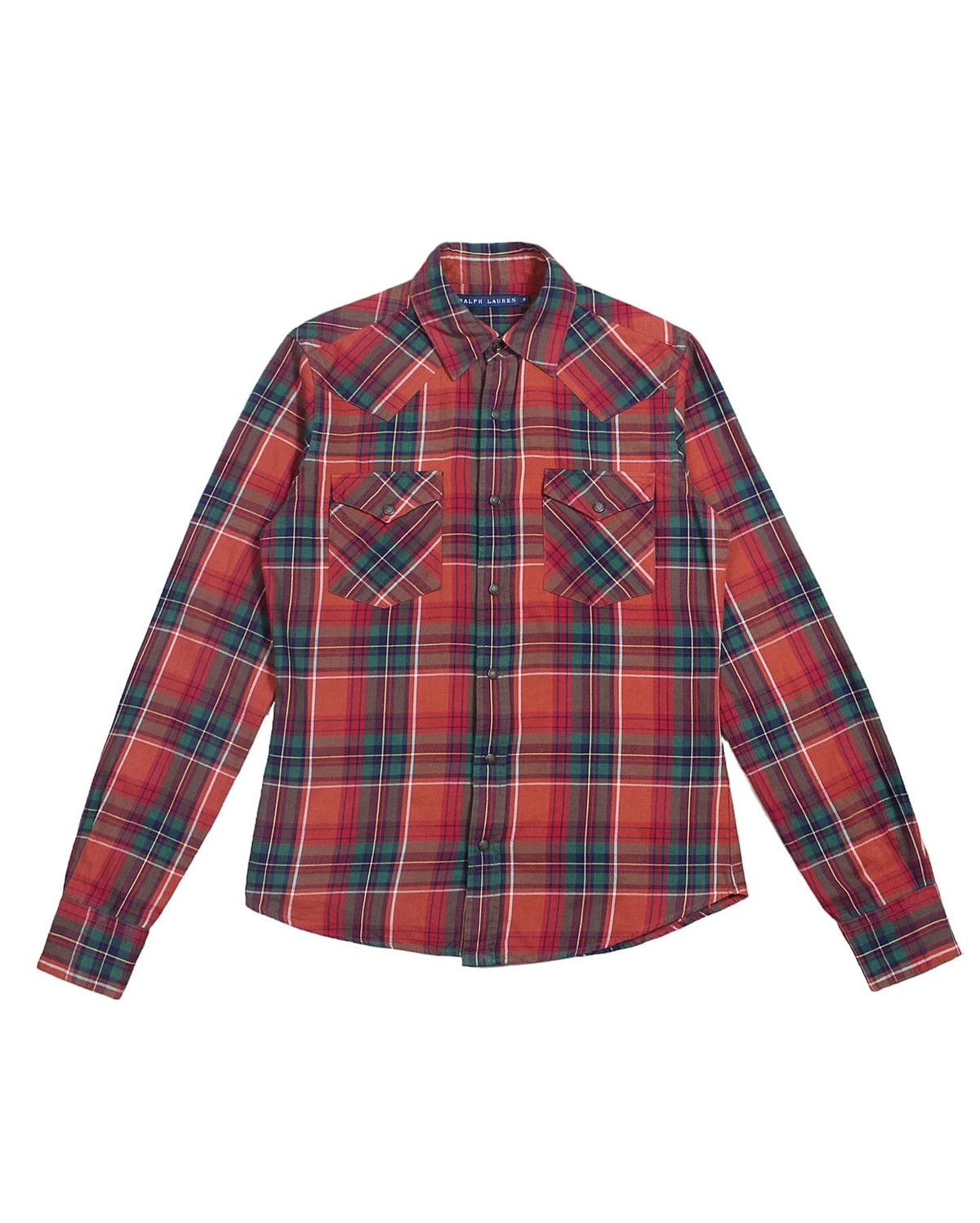 image of Ralph Laurent Tartan Western Shirt in Red Tartan, Men's (Size Small)