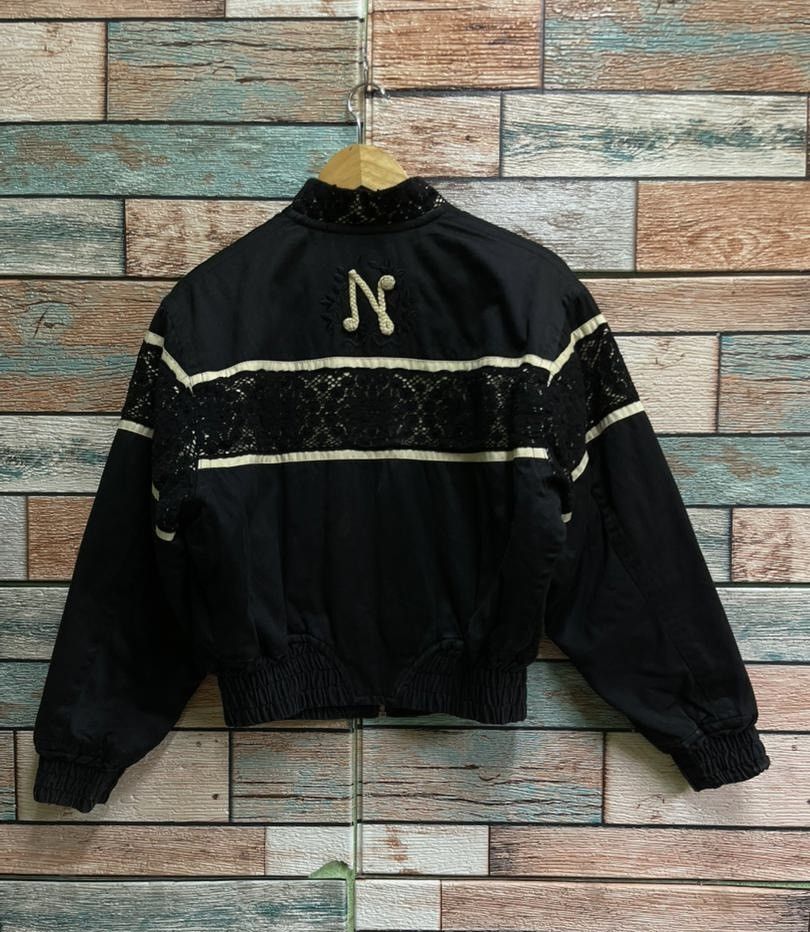 Nicole Club Vintage Nicole Club Lace Trim Gingham Lined Cropped Jacket Size M / US 6-8 / IT 42-44 - 2 Thumbnail