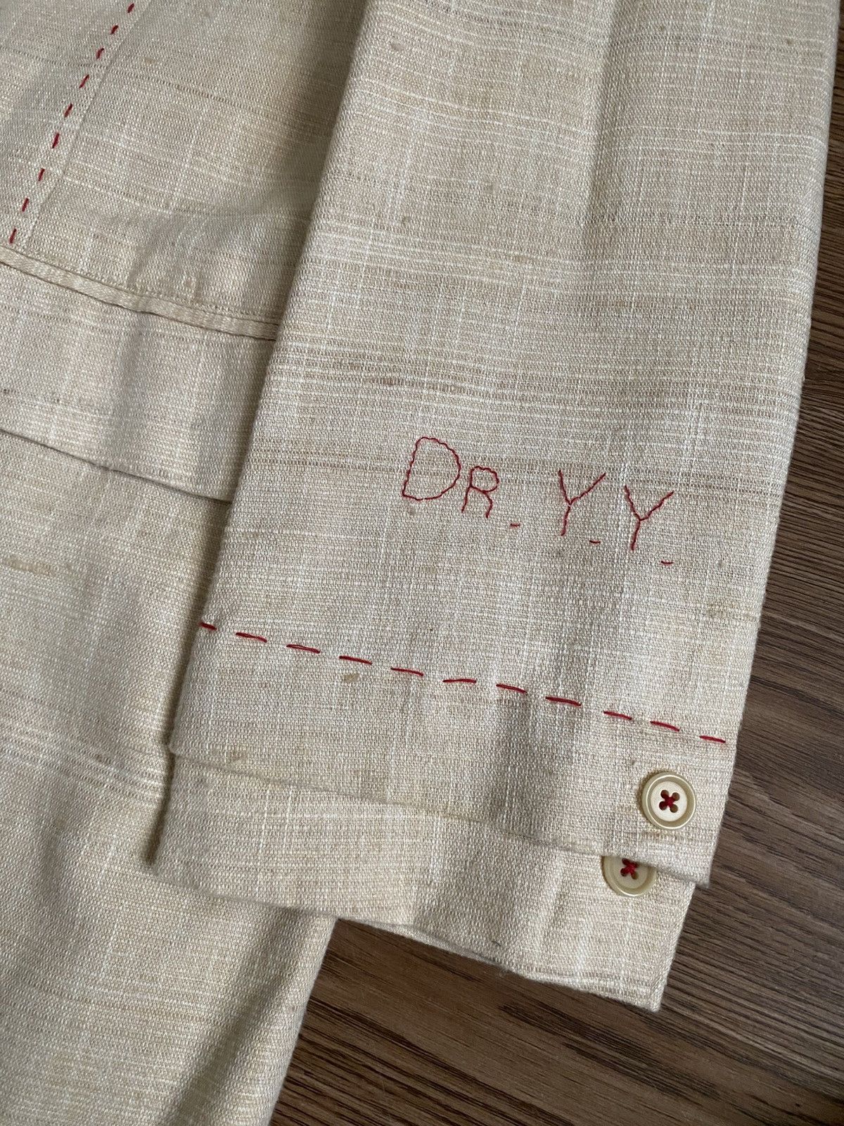 Yohji Yamamoto Yohji Yamamoto Pour Homme "DR.YY" Hand Stitch Jacket Size 42R - 3 Thumbnail