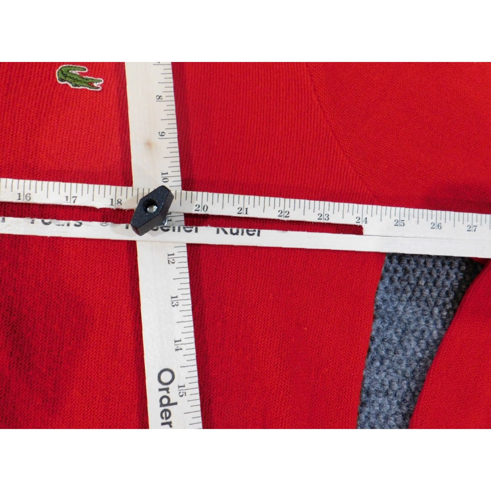 Lacoste Lacoste Sweater XL Mens V-Neck Red Acrylic Cable-Knit Full Zip Pullover Retro Vintage No Size US XL / EU 56 / 4 - 5 Thumbnail