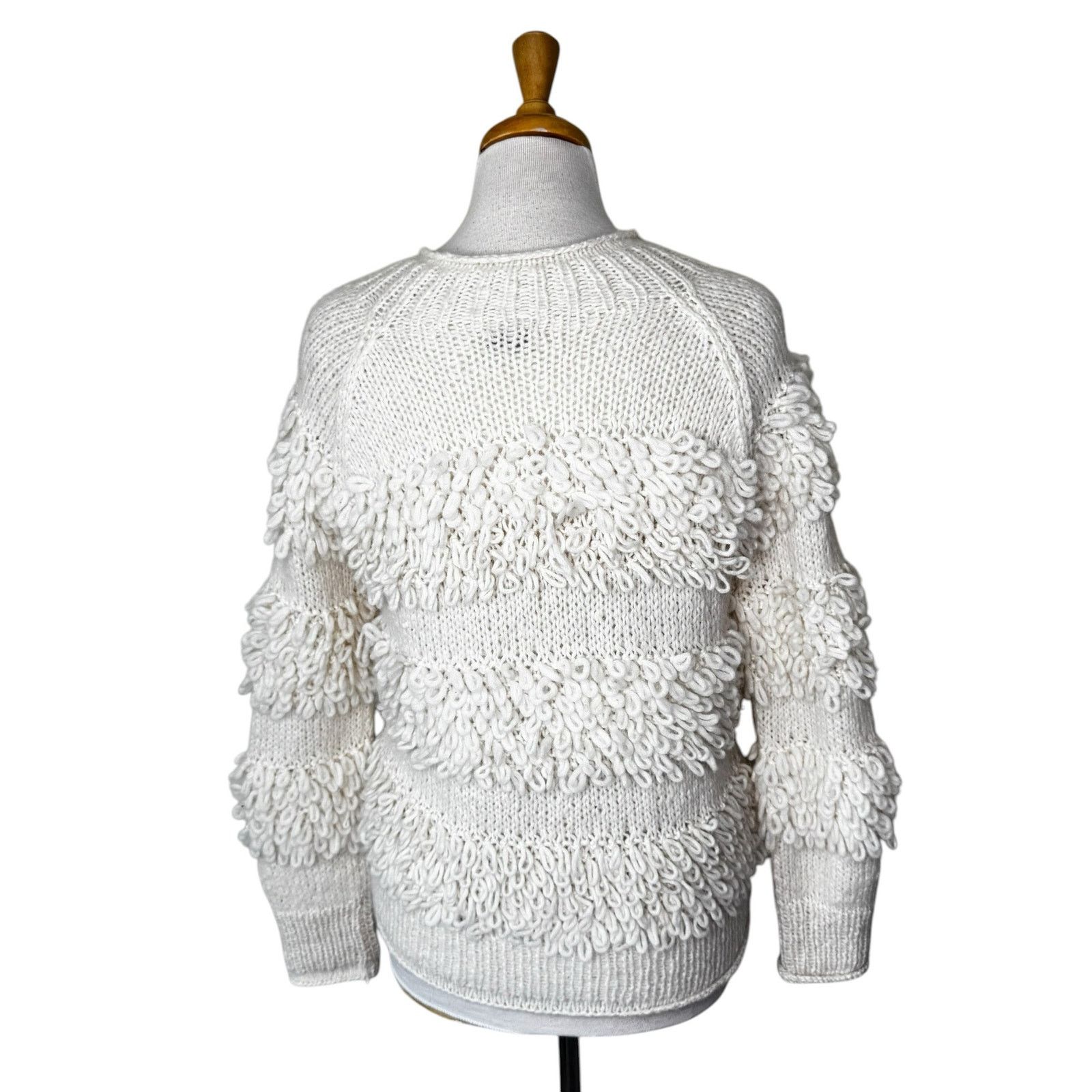 Faherty FAHERTY Polly Looped Knit Baby Alpaca Wool Blend Sweater Size S / US 4 / IT 40 - 3 Thumbnail