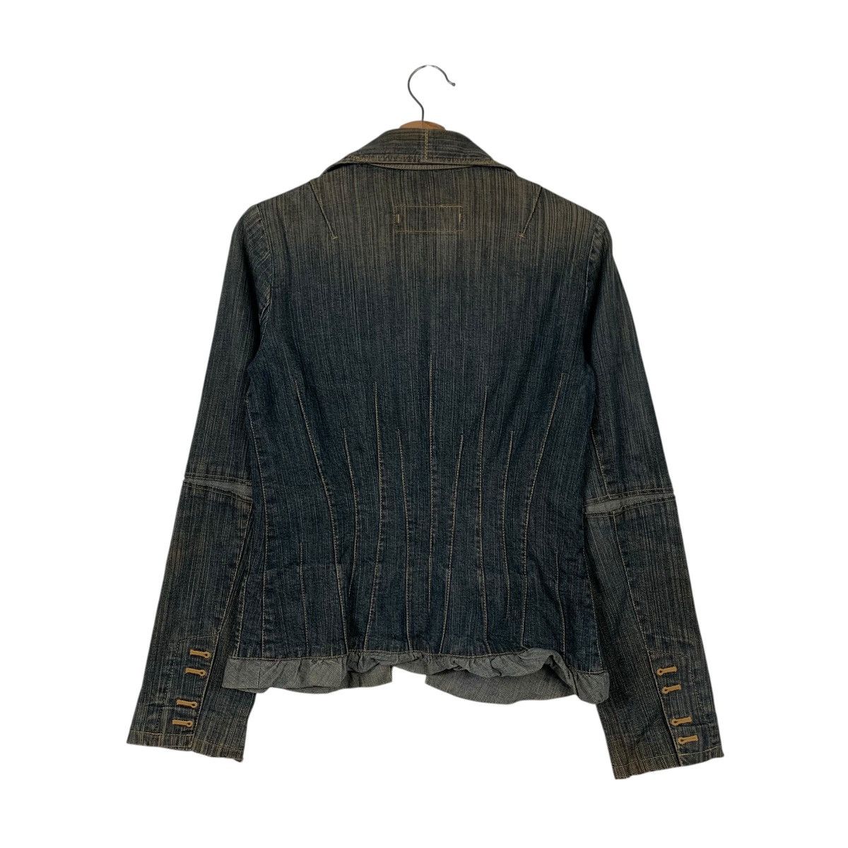 Japanese Brand Trashed Zipper Jeans Jacket Womens Denim Jacket #2061-C89 Size XS / US 0-2 / IT 36-38 - 7 Thumbnail