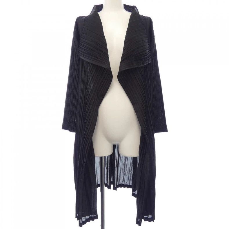 Issey Miyake Issey Miyake size:5 A long black striped cardigan Size S / US 4 / IT 40 - 1 Thumbnail