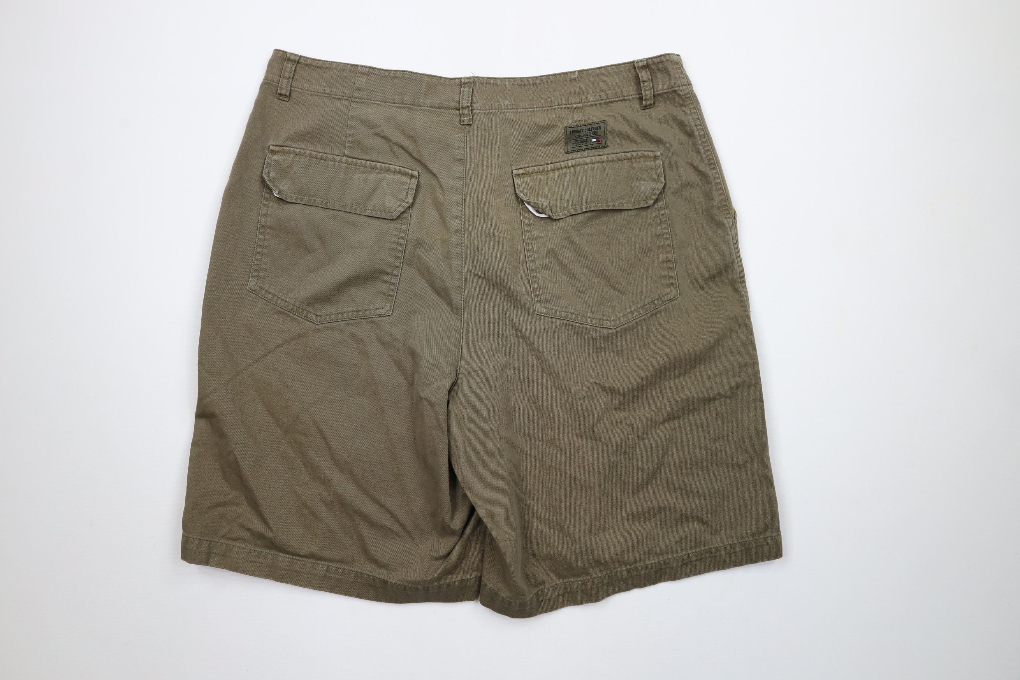 Tommy Hilfiger × Vintage Vintage 90s Tommy Hilfiger Surplus Shorts Drab Green Size US 36 / EU 52 - 7 Thumbnail