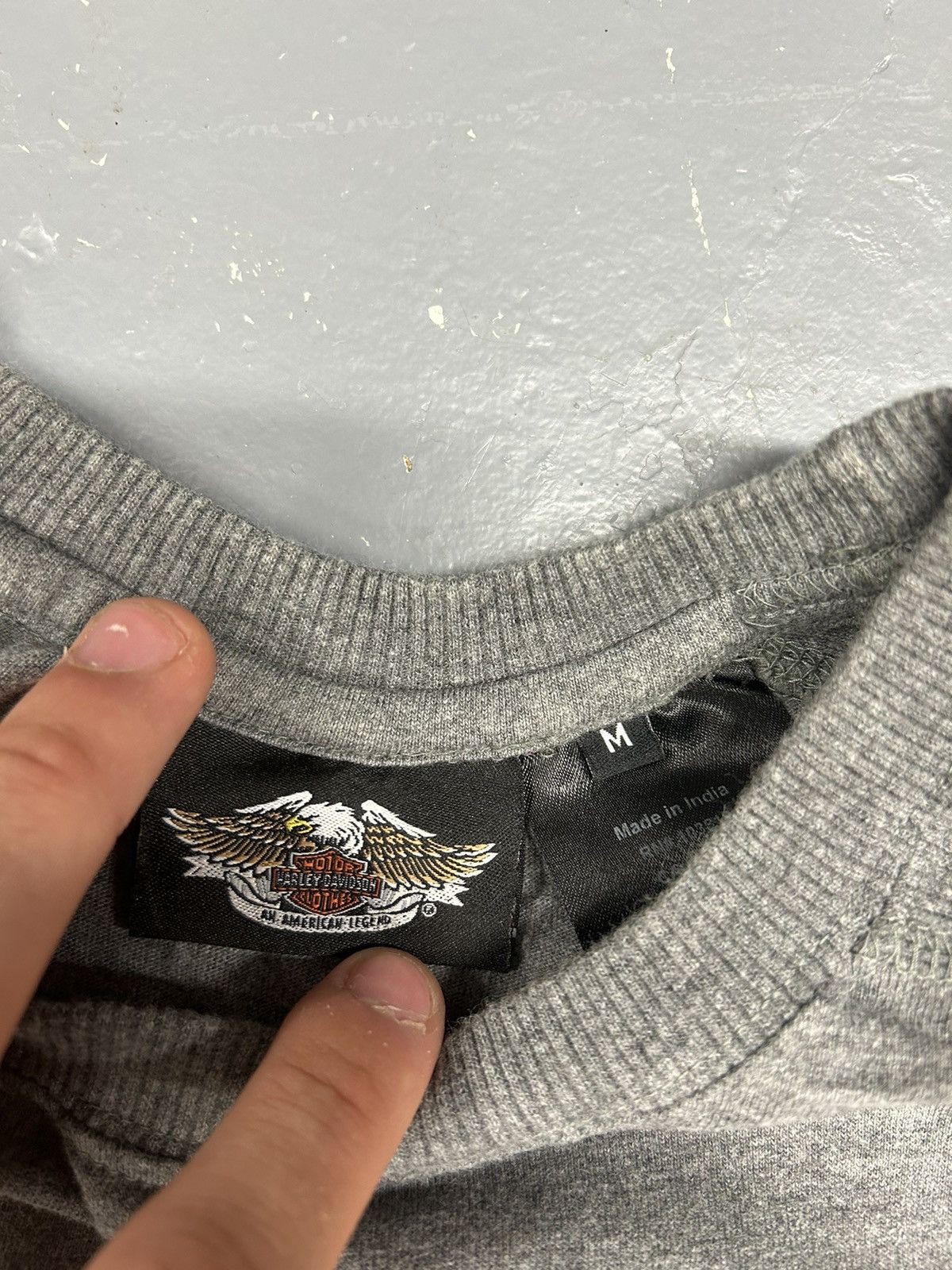 Harley Davidson × Vintage Crazy Vintage Y2K Essential Grey Harley Davidson Tee Shirt Size US L / EU 52-54 / 3 - 4 Thumbnail