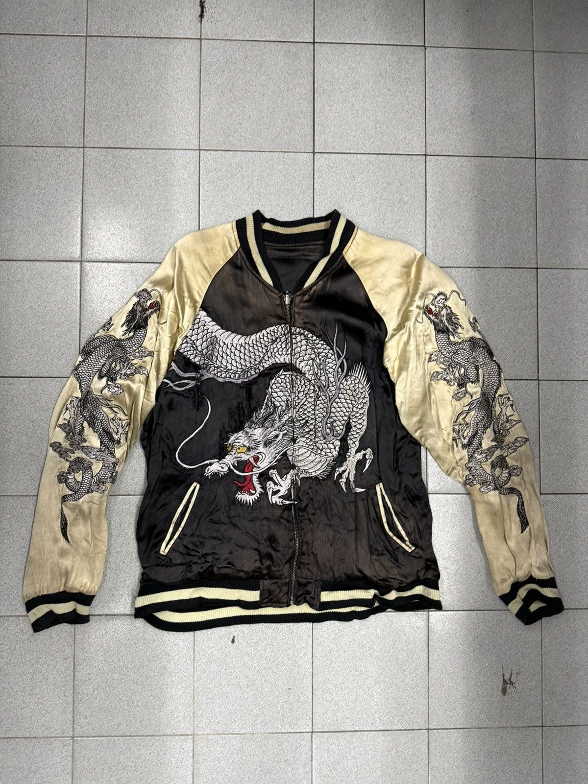 Japanese Brand VTG Ripped SUKAJAN Dragon Jacket Size US L / EU 52-54 / 3 - 2 Thumbnail