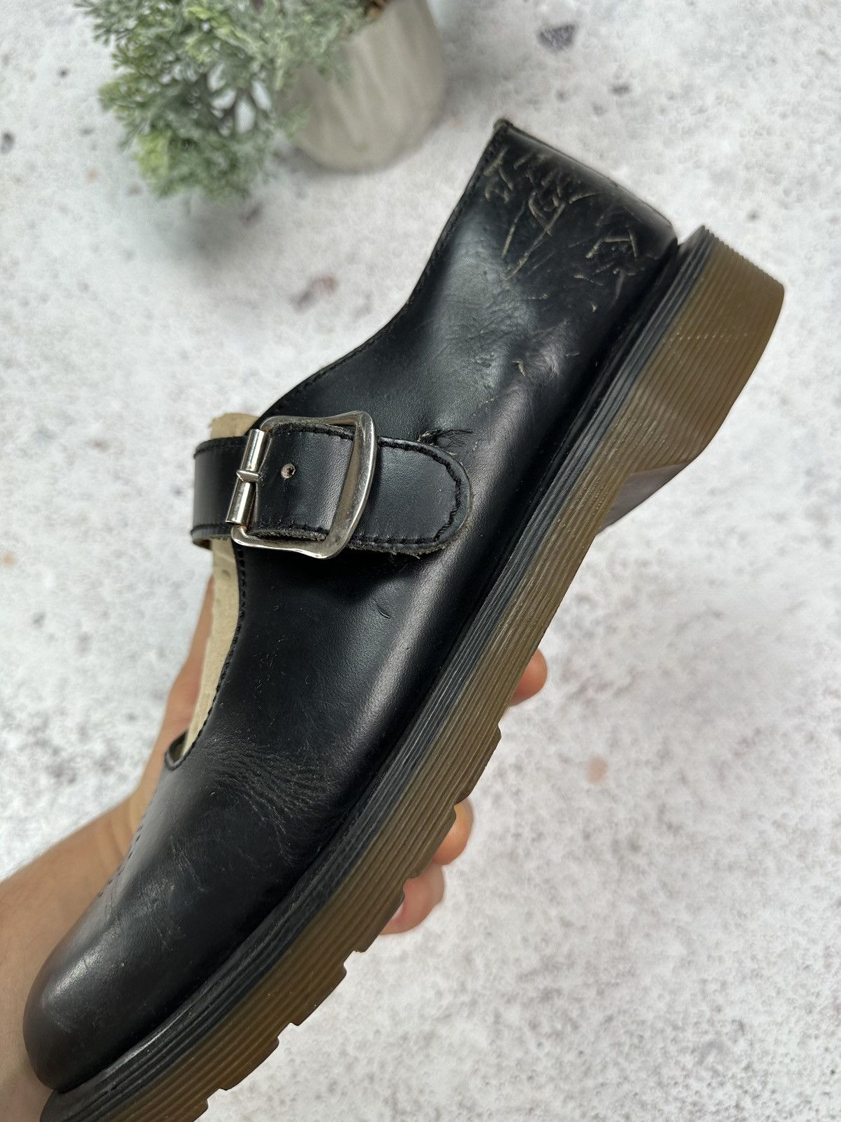 Dr. Martens × Vintage Vintage 90s Dr Martens Goth Chunky Platform Leather Mules 10 Size US 8 / EU 41 - 15 Thumbnail