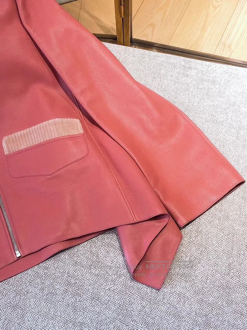 Hermes Hermes Watermelon pink cape-style calfskin leather jacket Size XS / US 0-2 / IT 36-38 - 4 Thumbnail