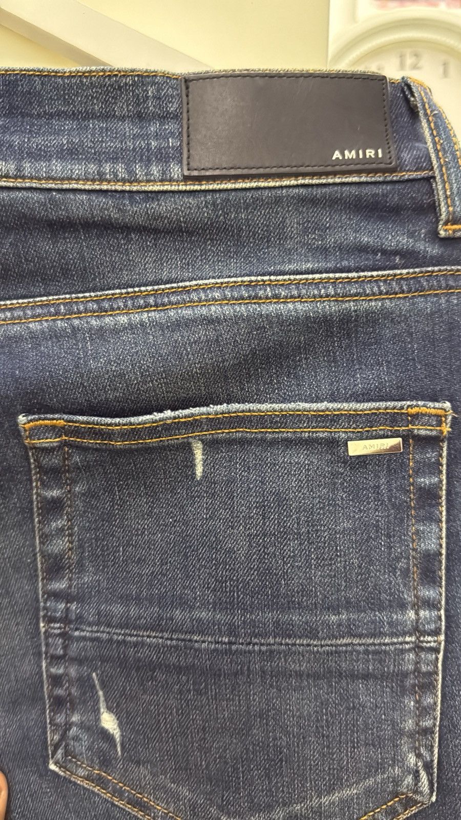 Amiri Amiri double ripped knee Blue denim jeans Size US 33 - 3 Thumbnail