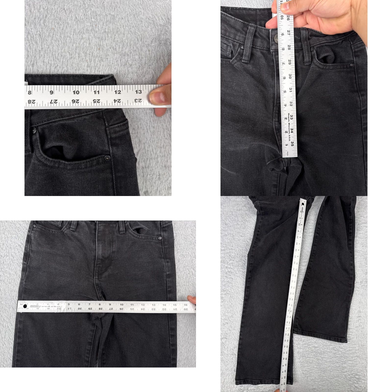 Rsq RSQ Jeans Womens 23 Black Denim Flared High Rise Cotton Blend 23x30 Shirt? Size 40" / US 18 - 8 Thumbnail