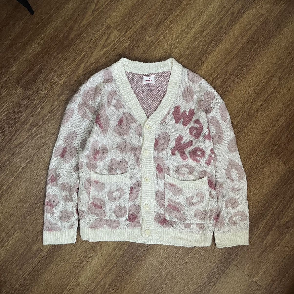 Japanese Brand Wai Kei Leopard Mohair Cardigan Size US XL / EU 56 / 4 - 1 Thumbnail